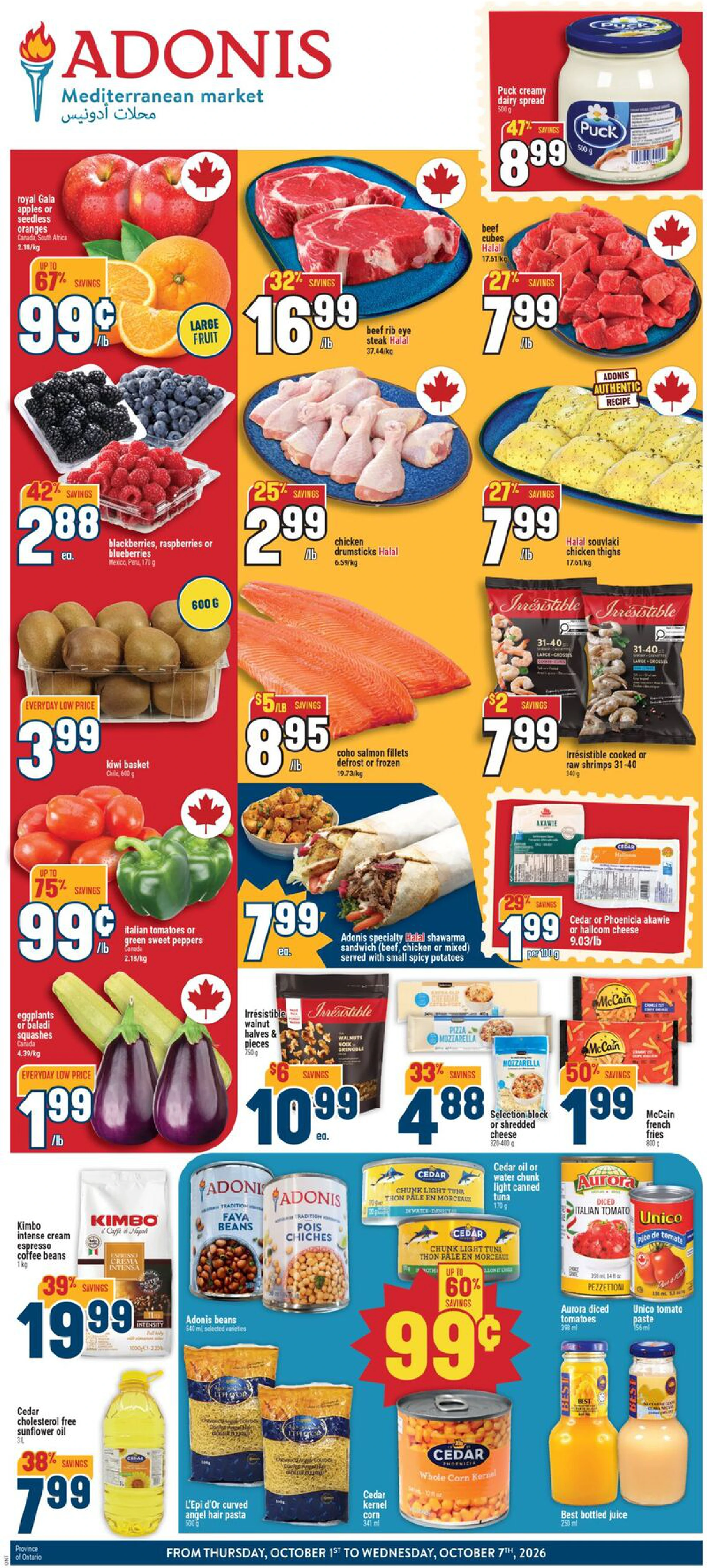 Adonis Ontario Weekly Flyer ON - Page 1