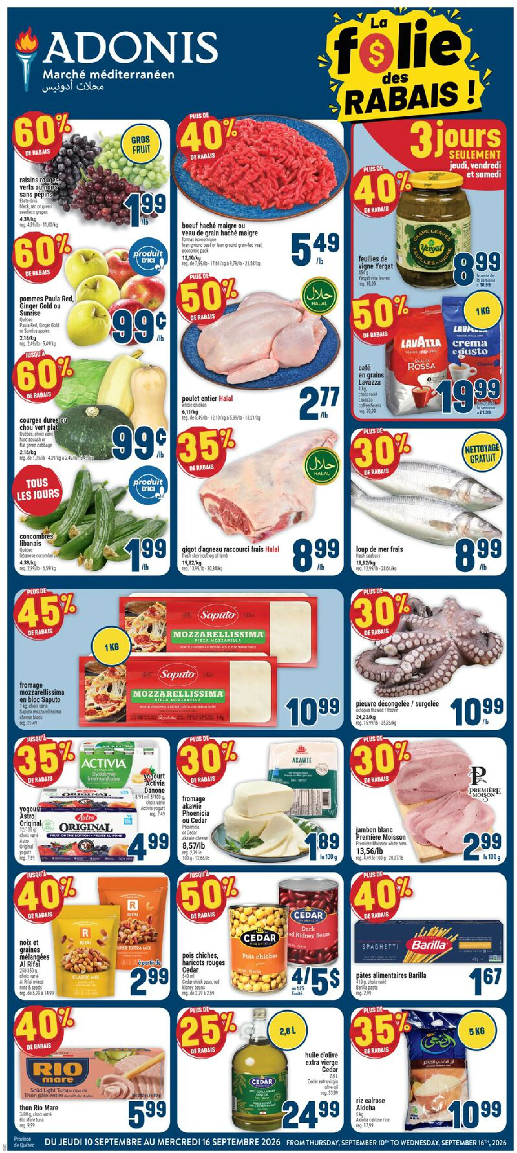 Adonis Quebec Weekly Flyer QC - Page 1