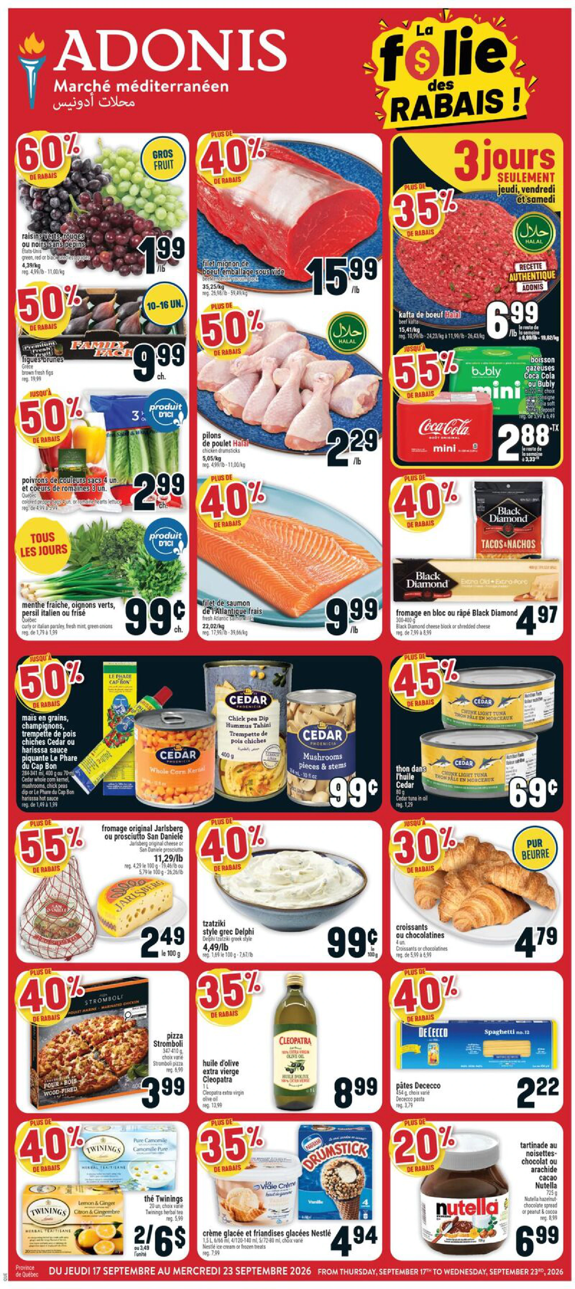 Adonis Quebec Weekly Flyer QC - Page 1