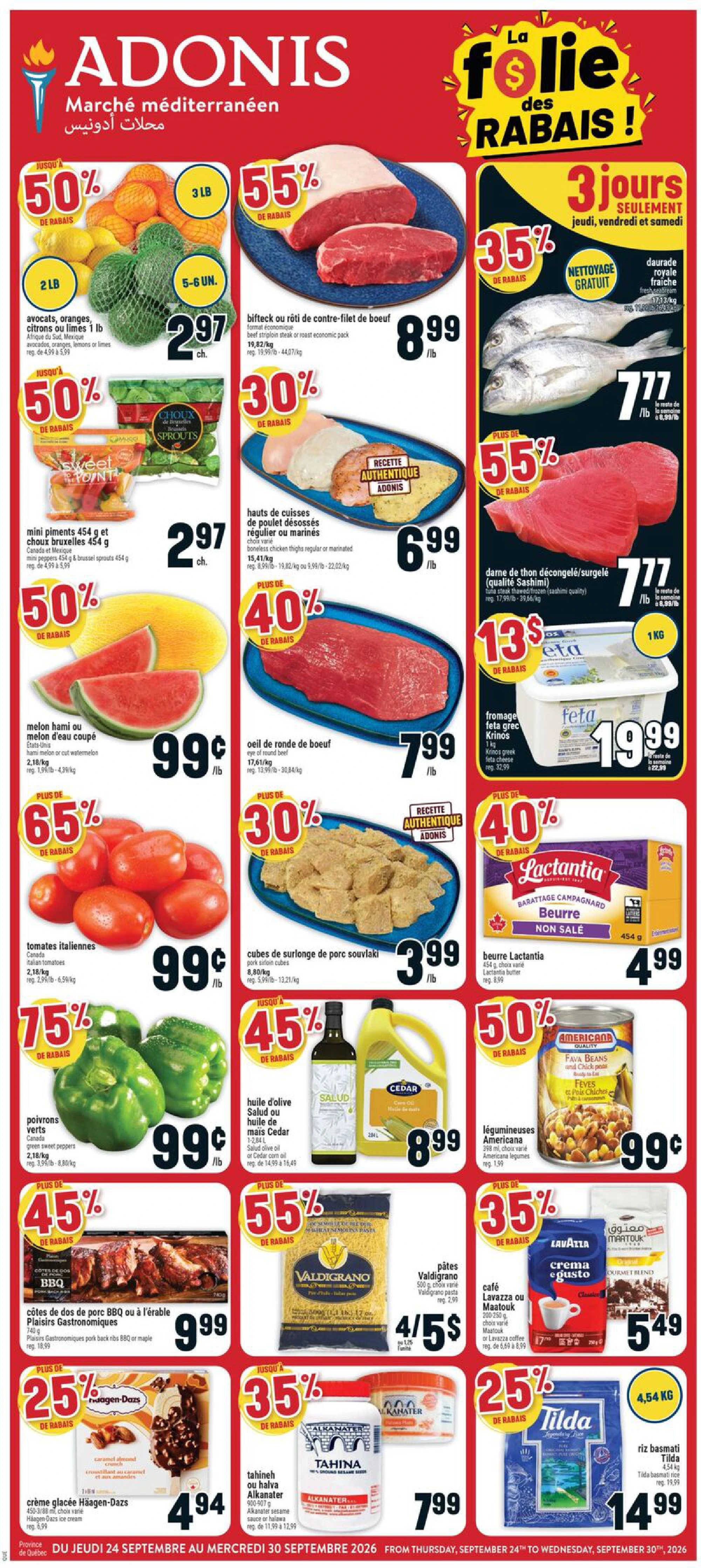 Adonis Quebec Weekly Flyer QC - Page 1