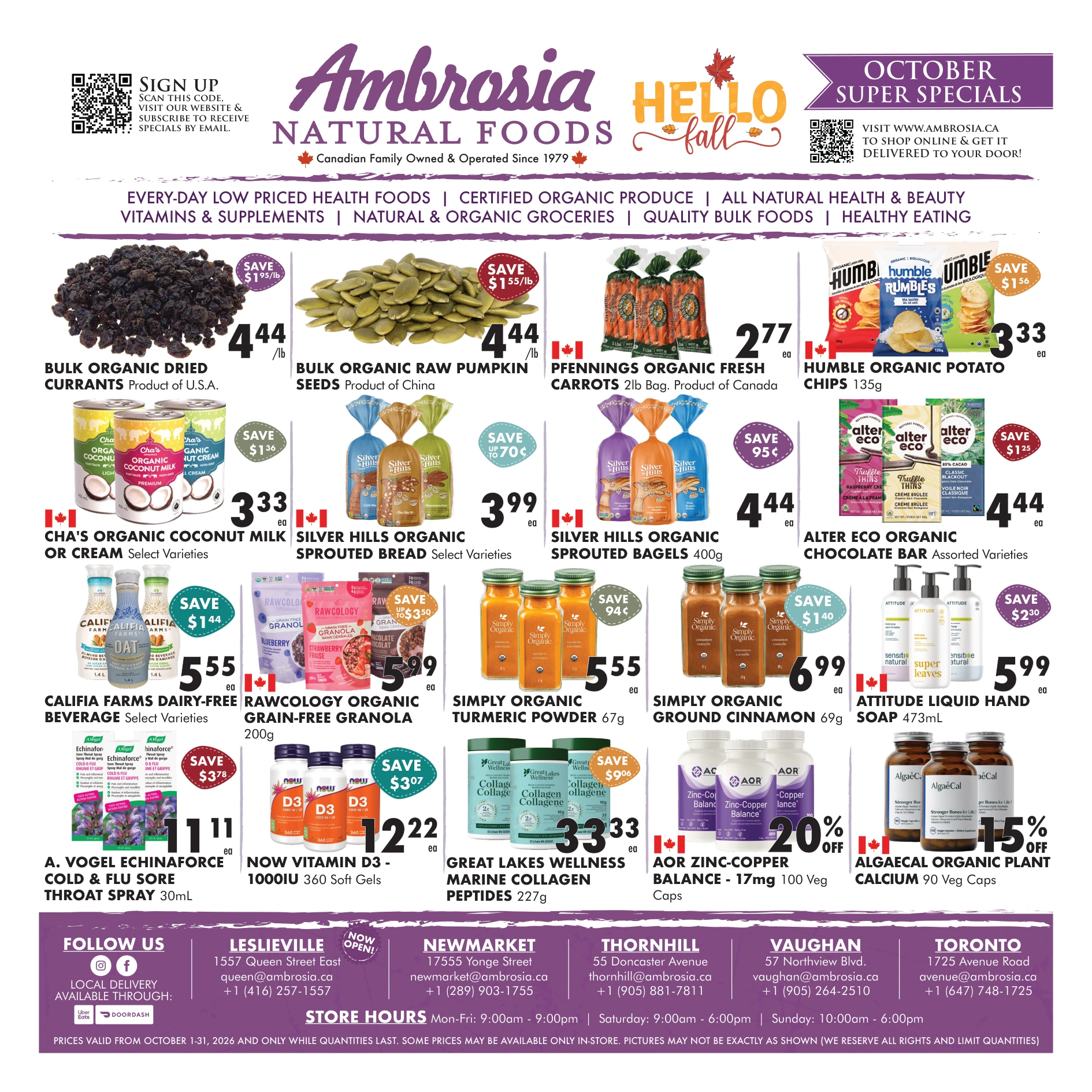 Ambrosia Weekly Flyer - Page 1