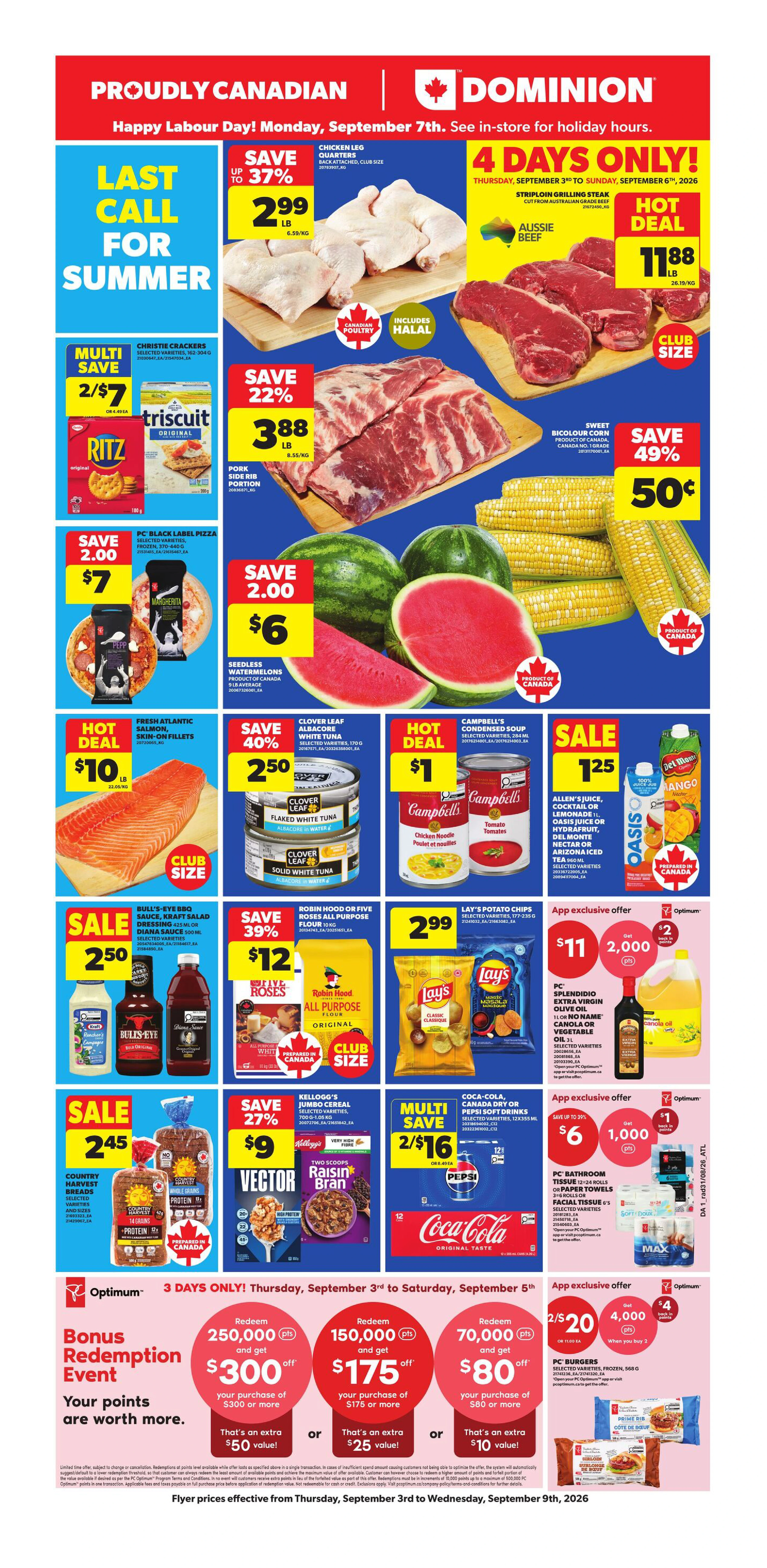 Dominion Weekly Flyer - Valid Thursday, September 03 - Wednesday, September 09 - Page 1