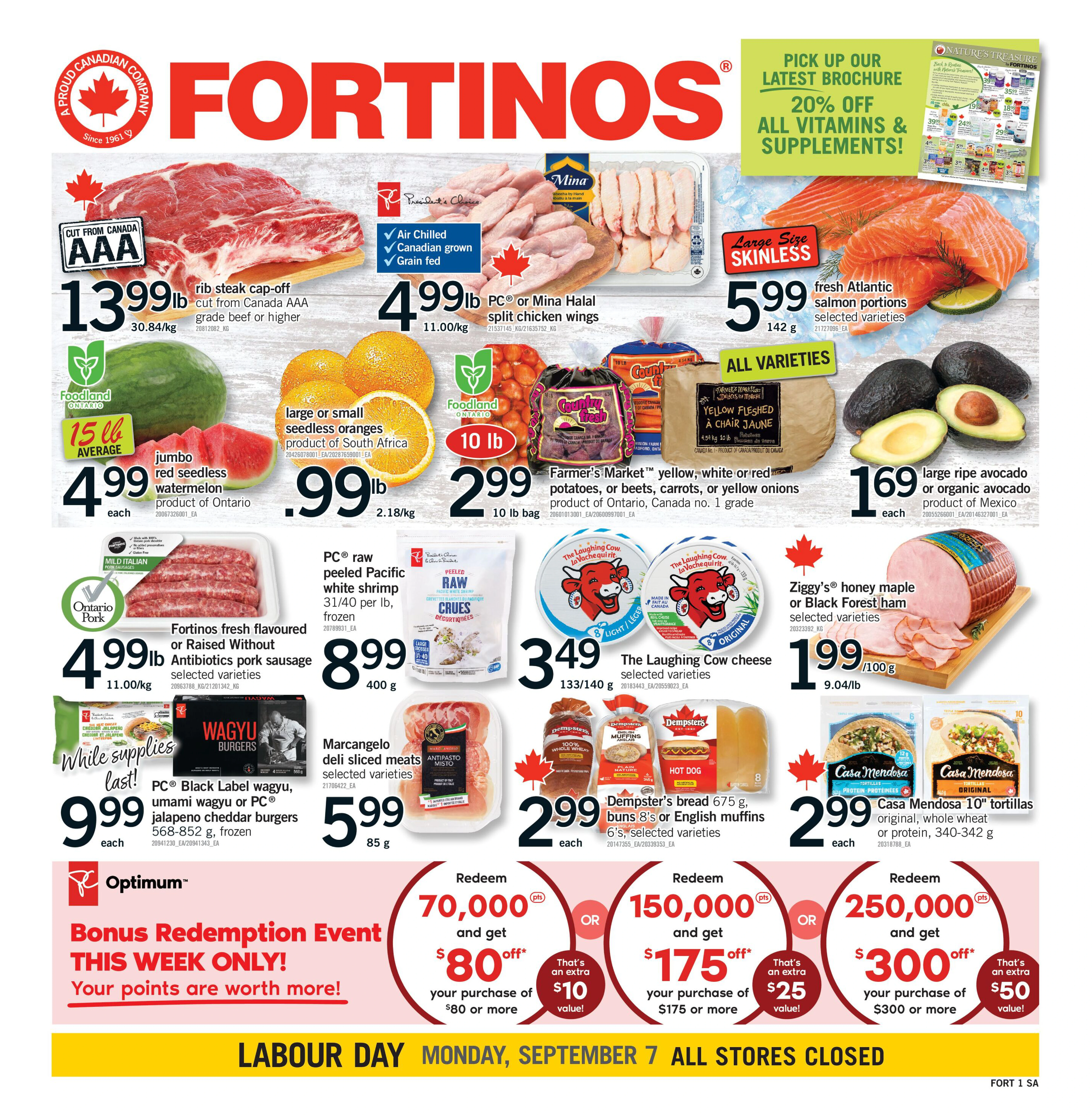 Fortinos Brampton Weekly Flyer - Valid Thursday, September 03 - Wednesday, September 09 - Page 1