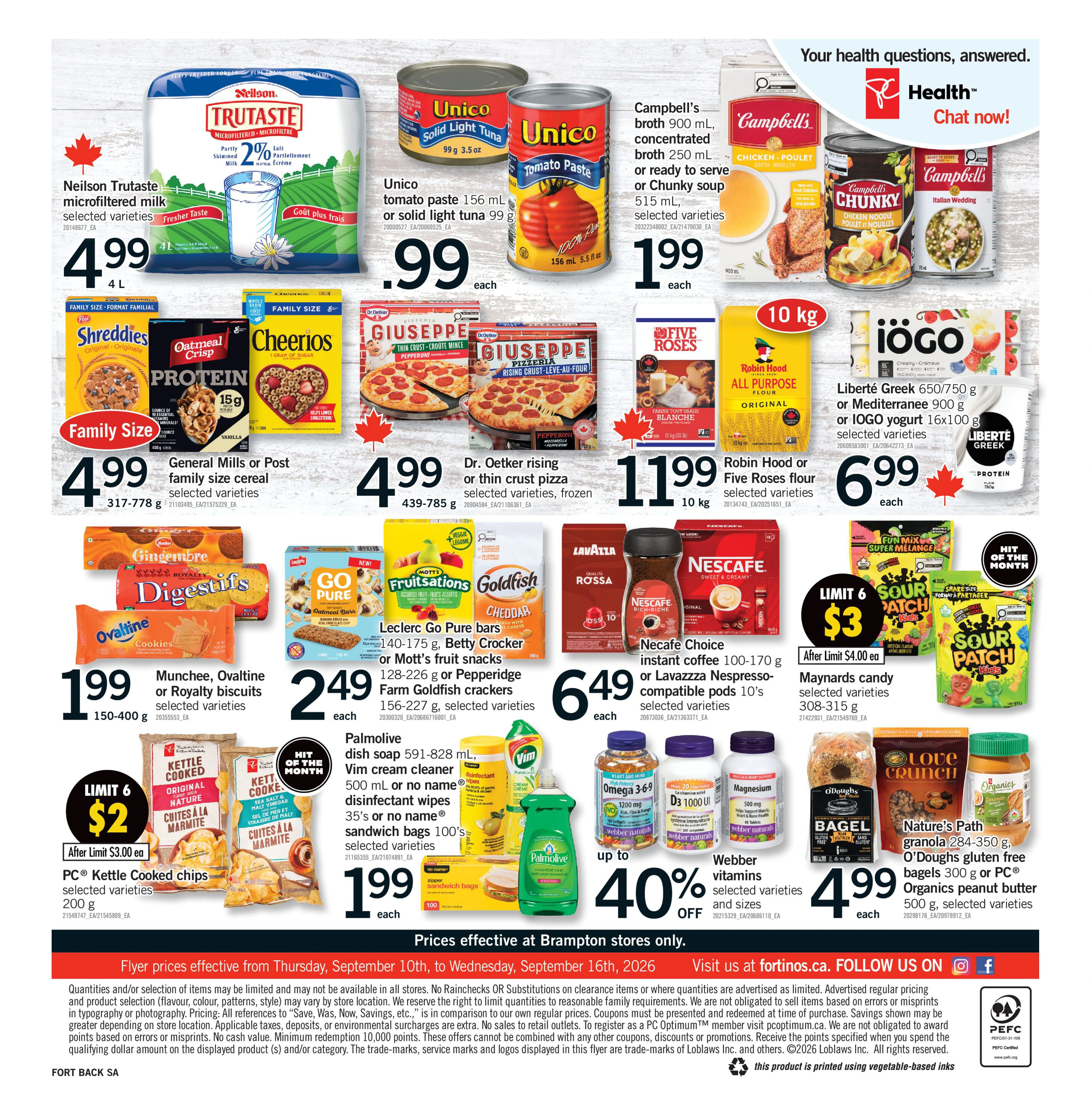 Fortinos Brampton Weekly Flyer - Valid Thursday, September 10 - Wednesday, September 16 - Page 2