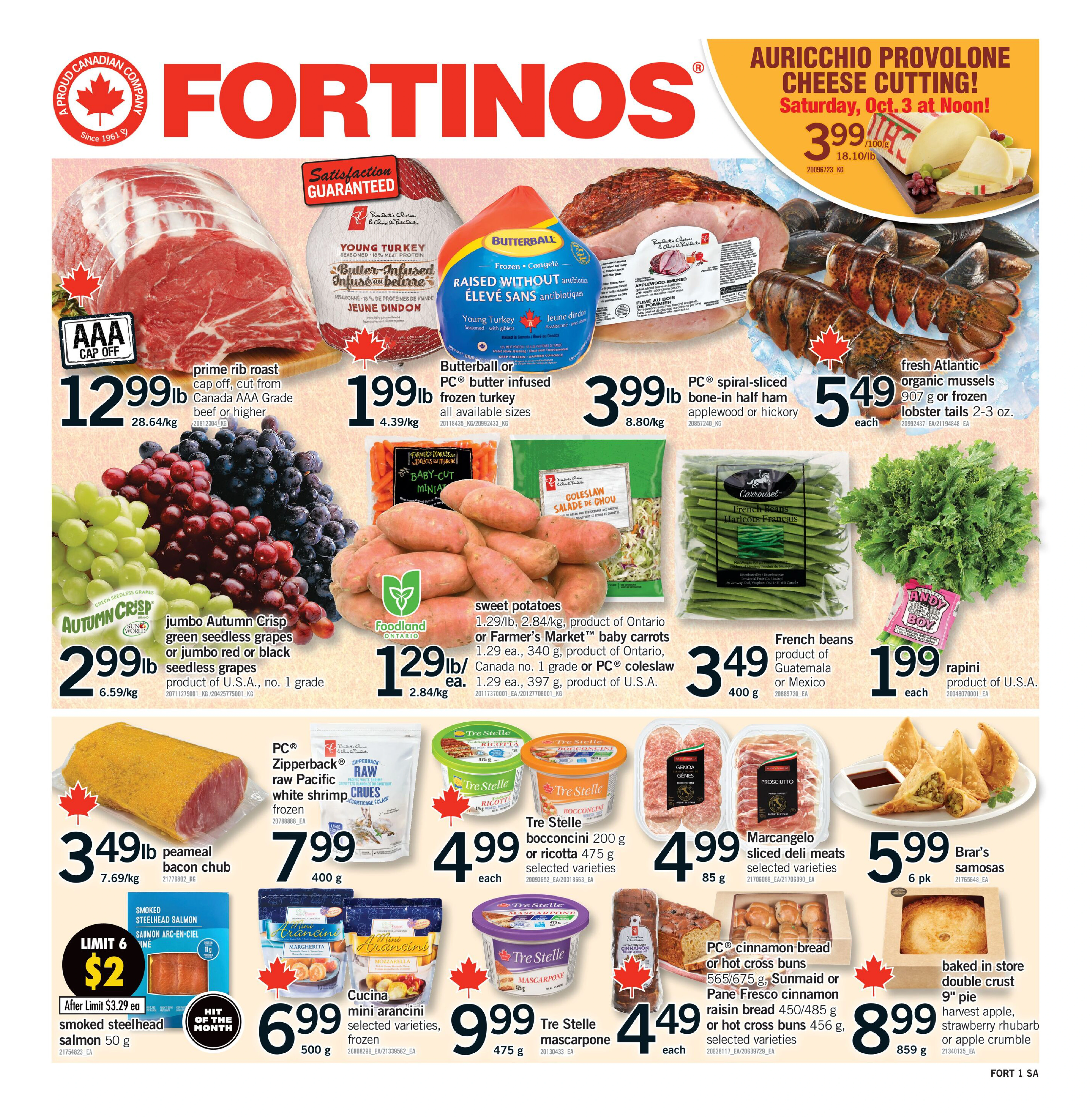 Fortinos Brampton Weekly Flyer - Valid Thursday, October 1 - Wednesday, October 7 - Page 1
