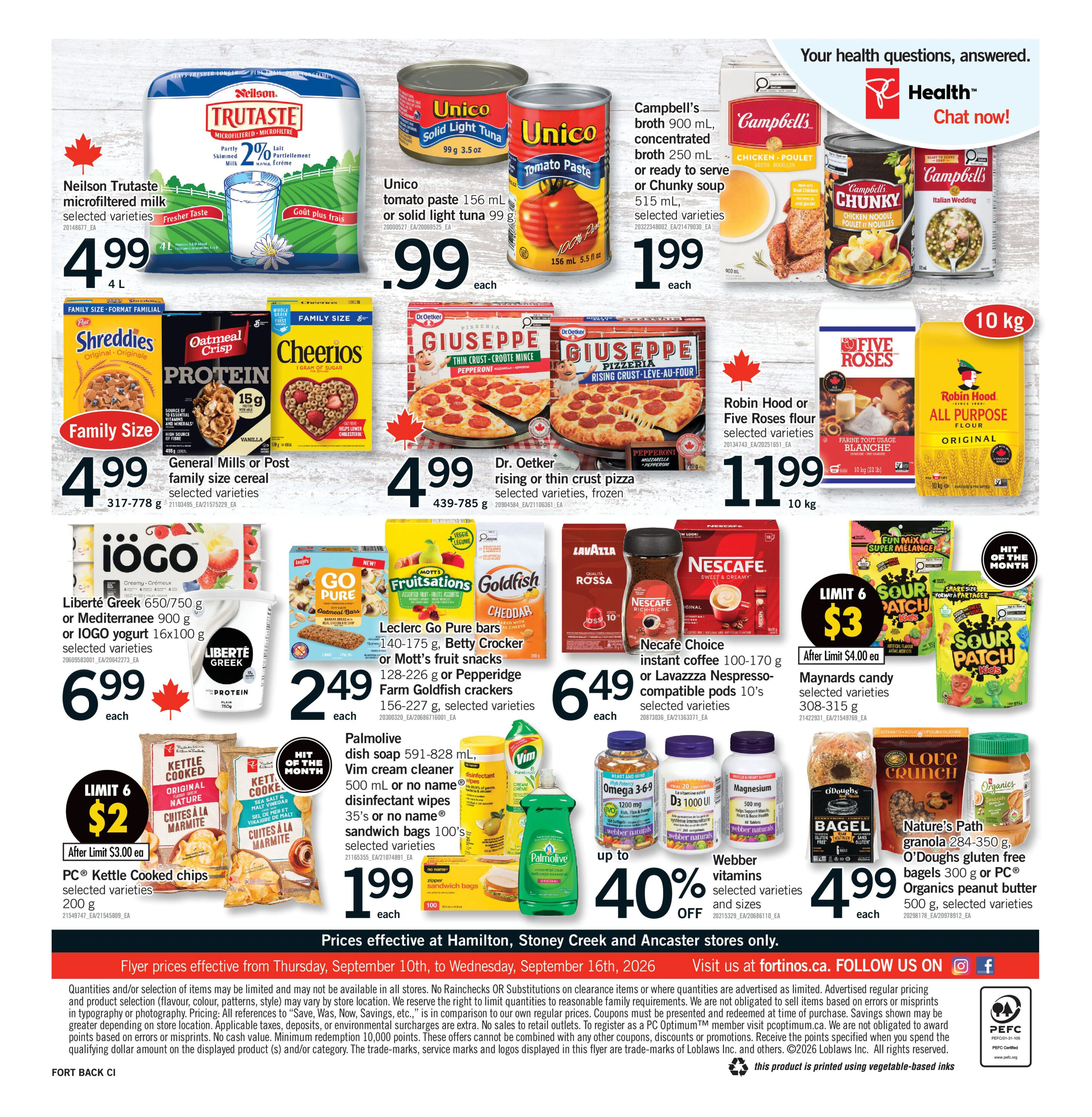Fortinos Hamilton & Stoney Creek & Ancaster Weekly Flyer - Valid Thursday, September 10 - Wednesday, September 16 - Page 2