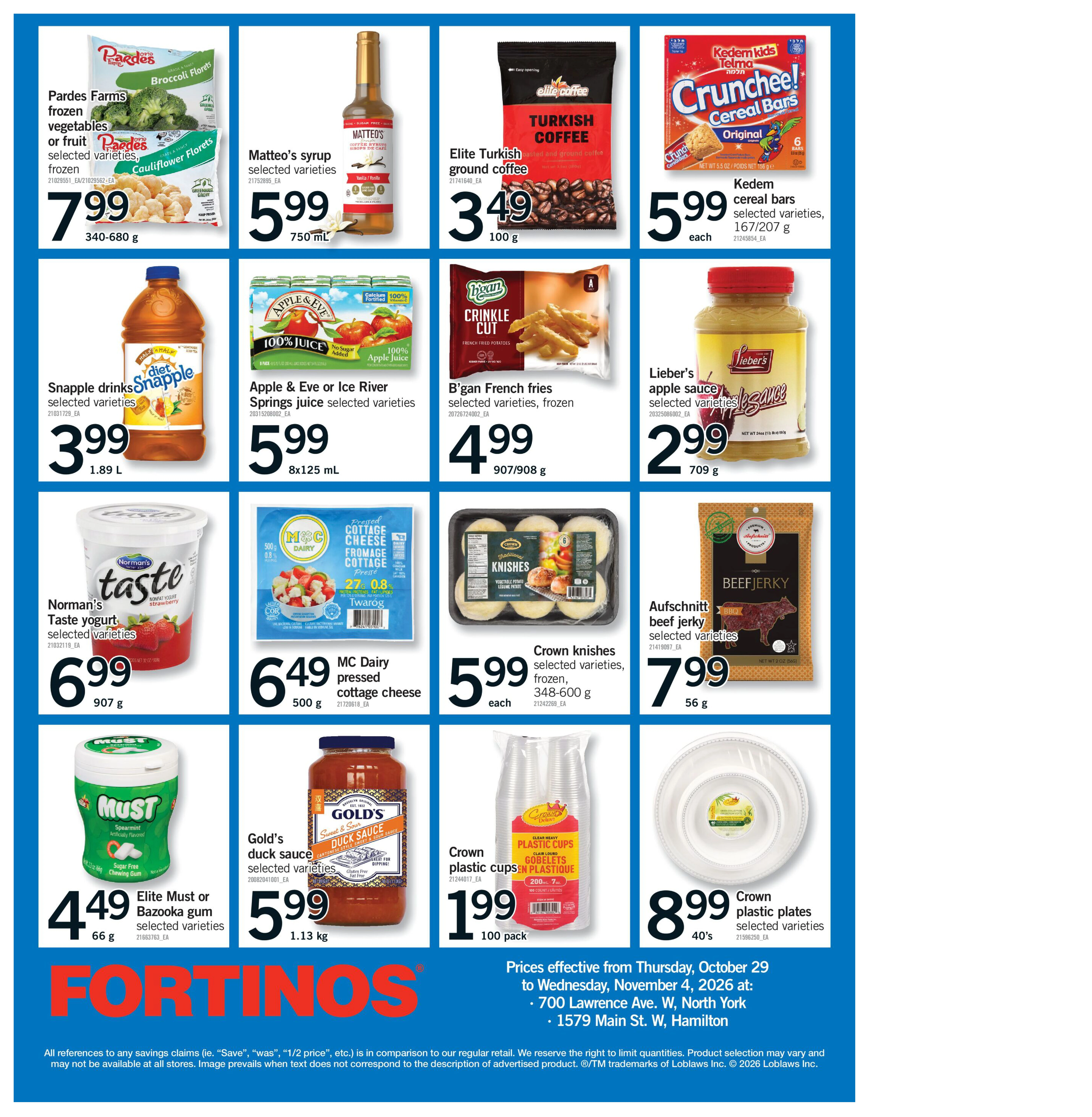 Fortinos Toronto & Etobicoke & Vaughan & Bolton Weekly Flyer - Valid Thursday, October 29 - Wednesday, November 04 - Page 28