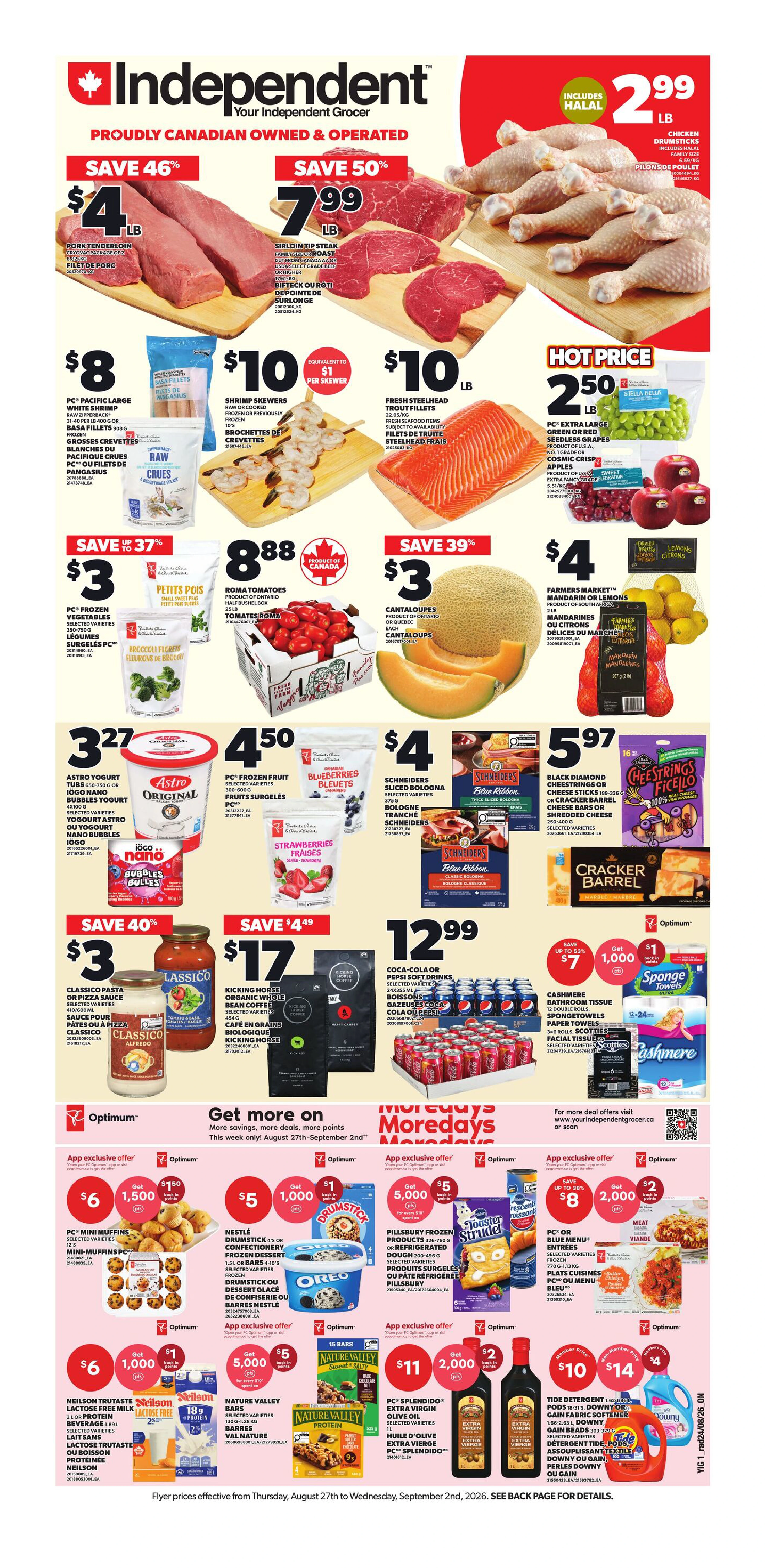 Independent Weekly Flyer - Valid Thursday, August 27 - Wednesday, September 02 - Page 1