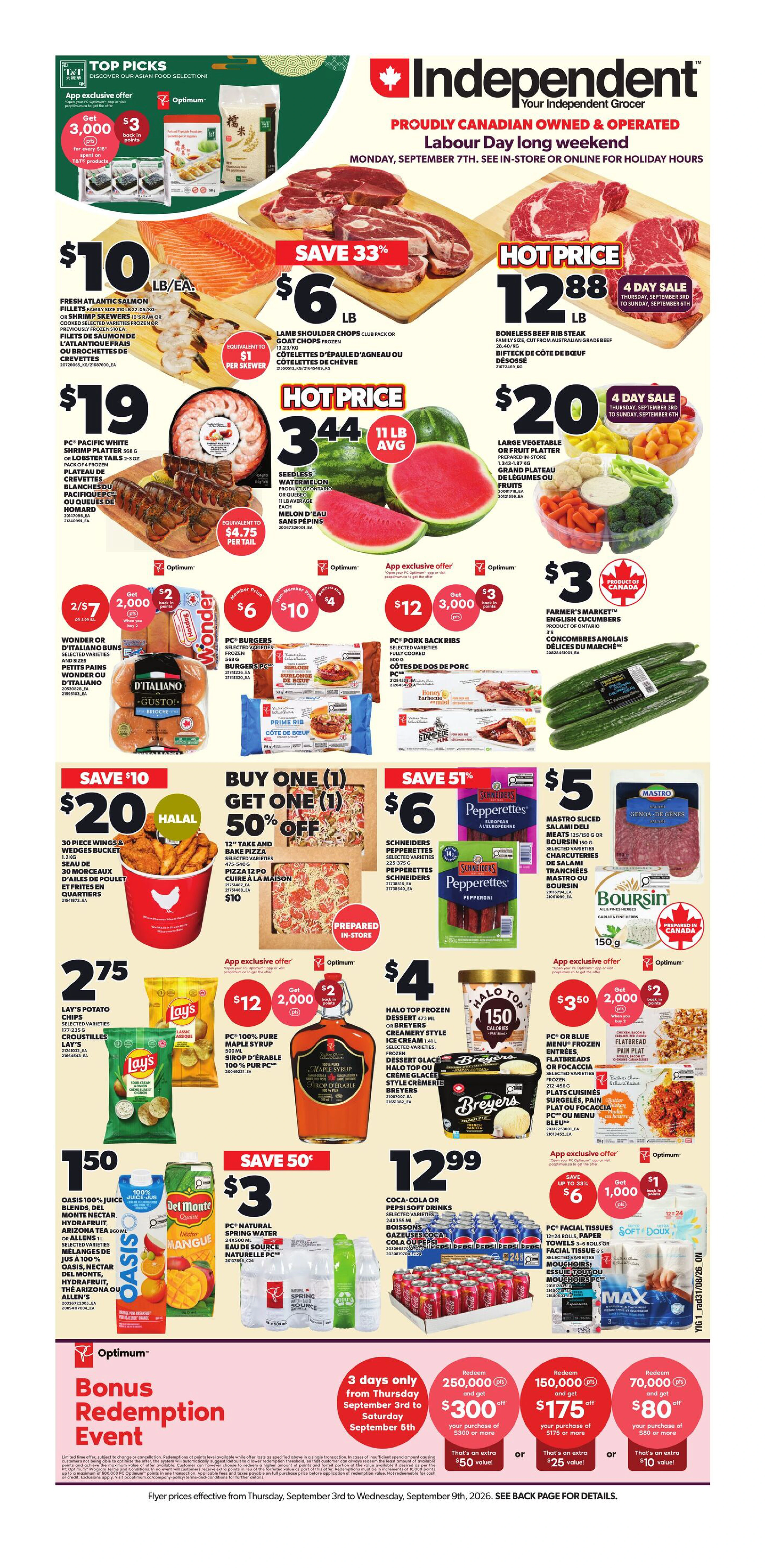 Independent Weekly Flyer - Valid Thursday, September 03 - Wednesday, September 09 - Page 1