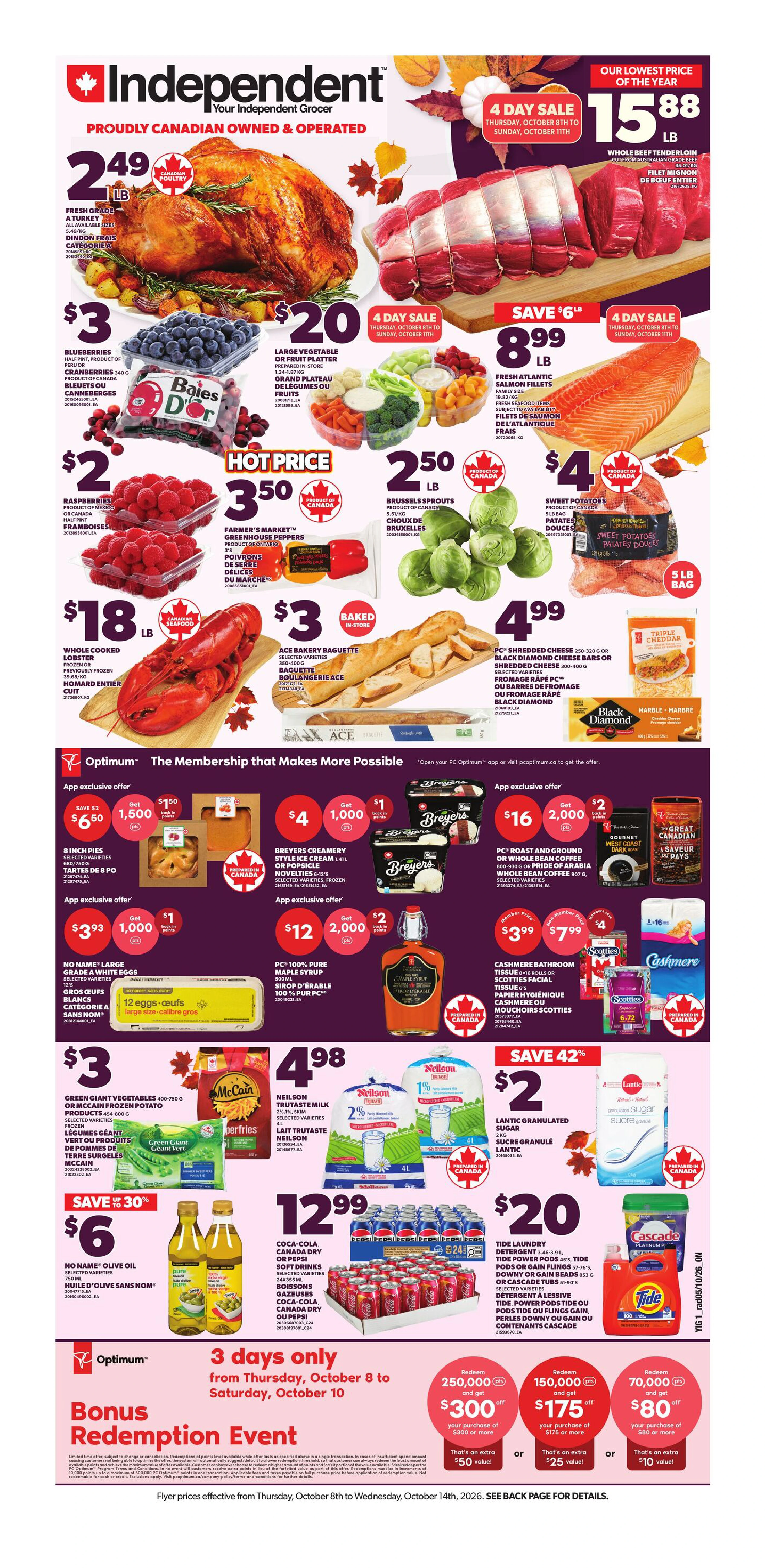 Independent Weekly Flyer - Valid Thursday, October 8 - Wednesday, October 14 - Page 1