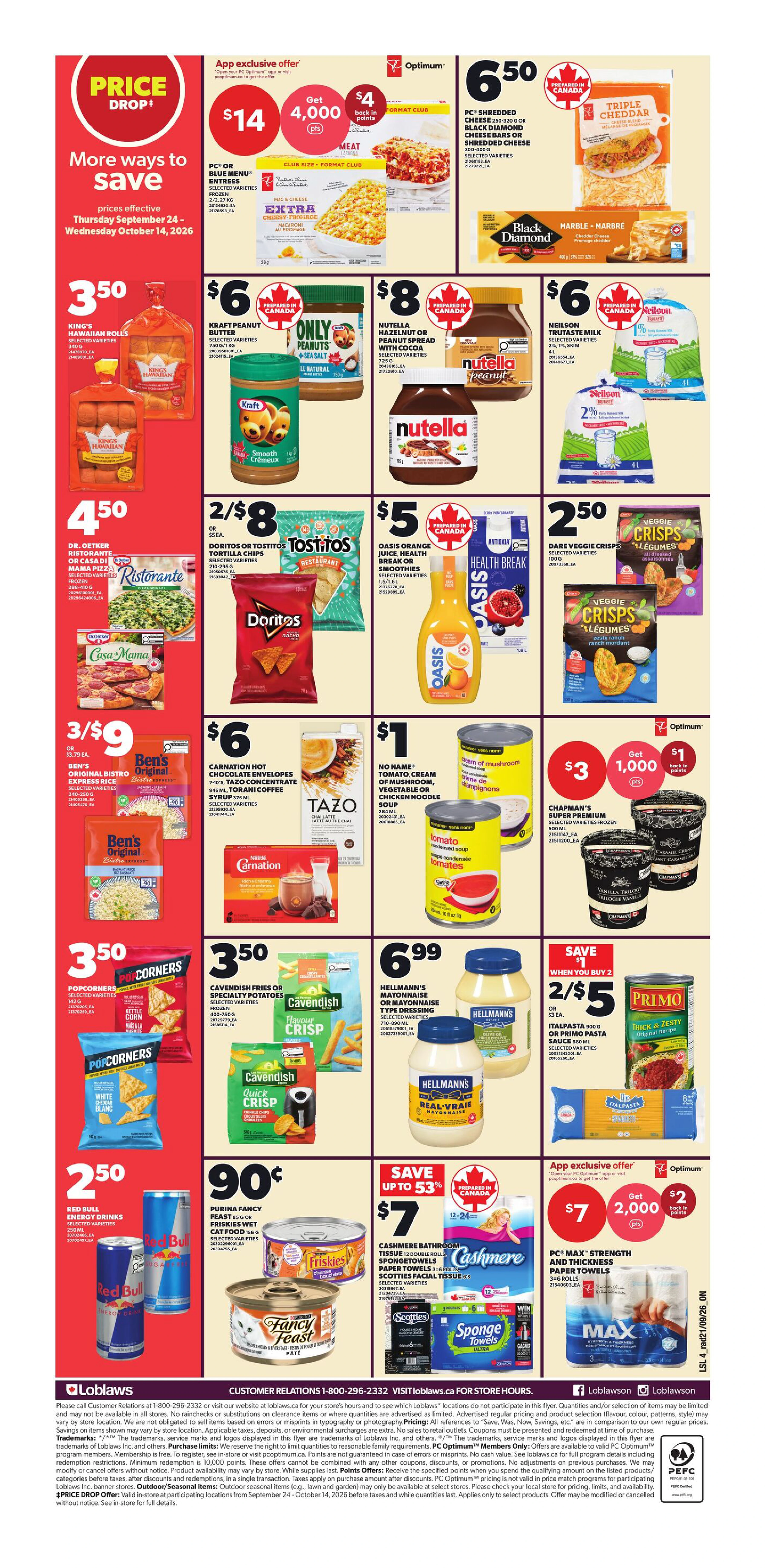 Loblaws Ontario Weekly Flyer - Valid Thursday, September 24 - Wednesday, September 30 - Page 2