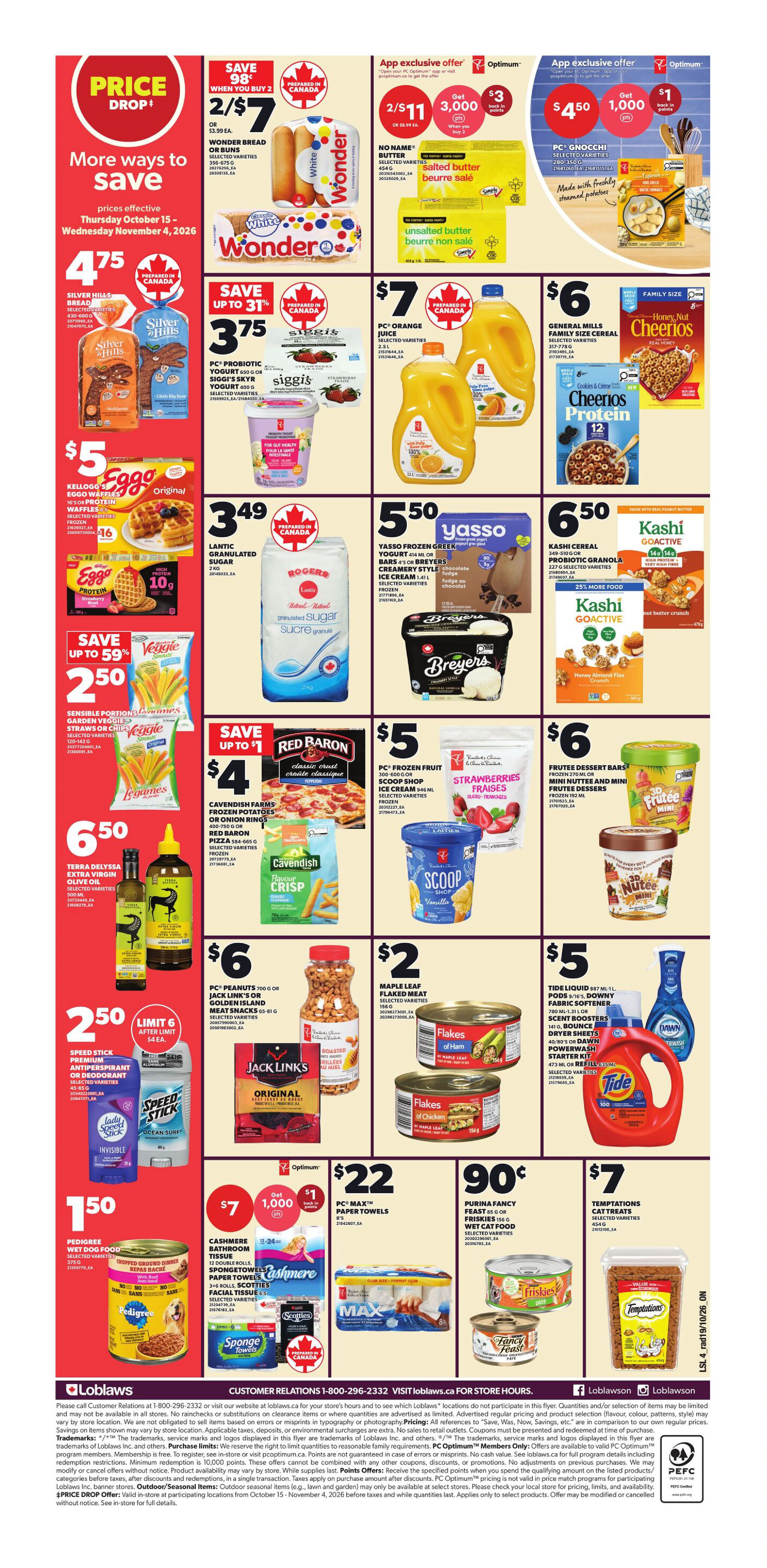 Loblaws Ontario Weekly Flyer - Valid Thursday, October 22 - Wednesday, October 28 - Page 2