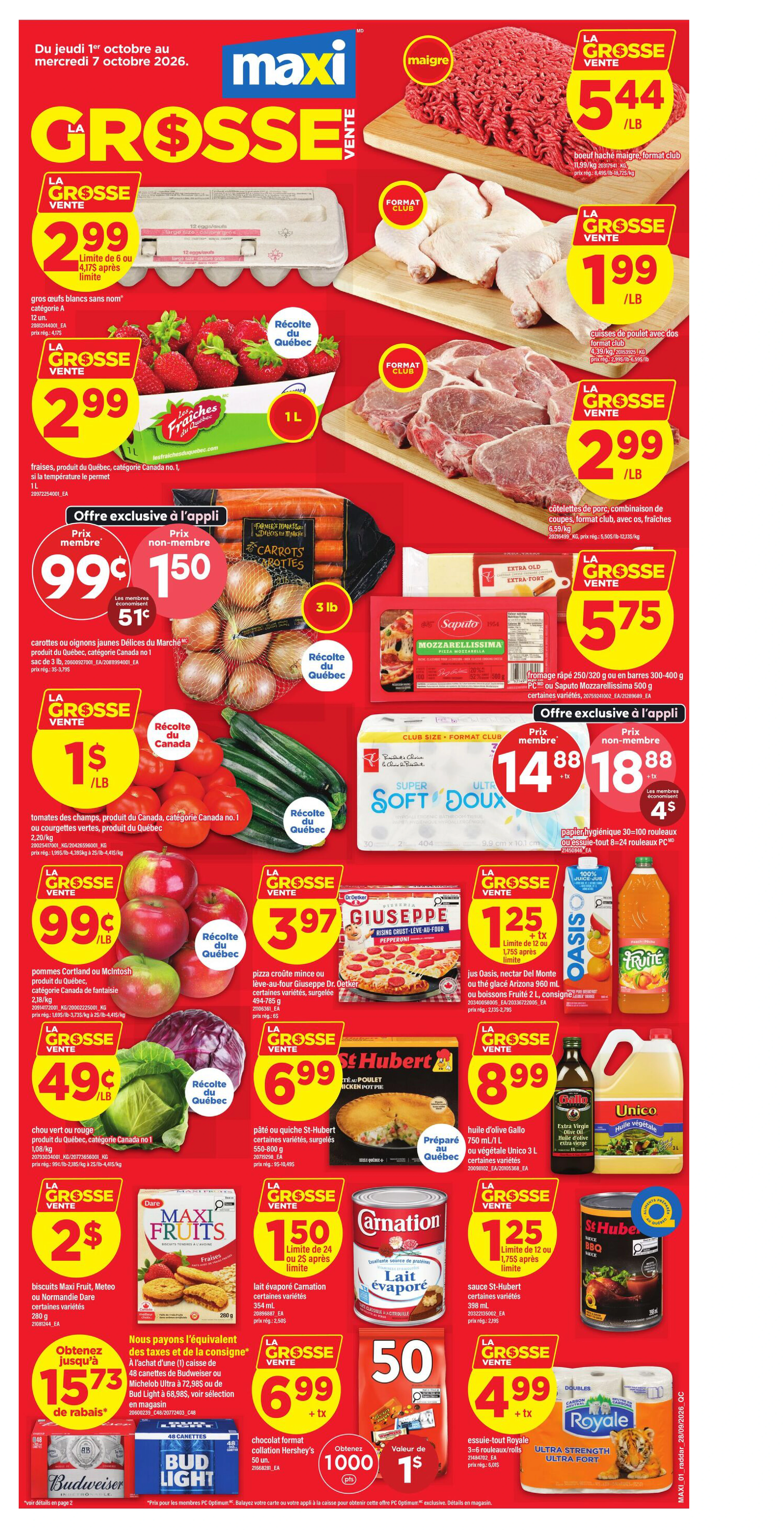 Maxi Weekly Flyer - Valid Thursday, October 1 - Wednesday, October 7 - Page 1