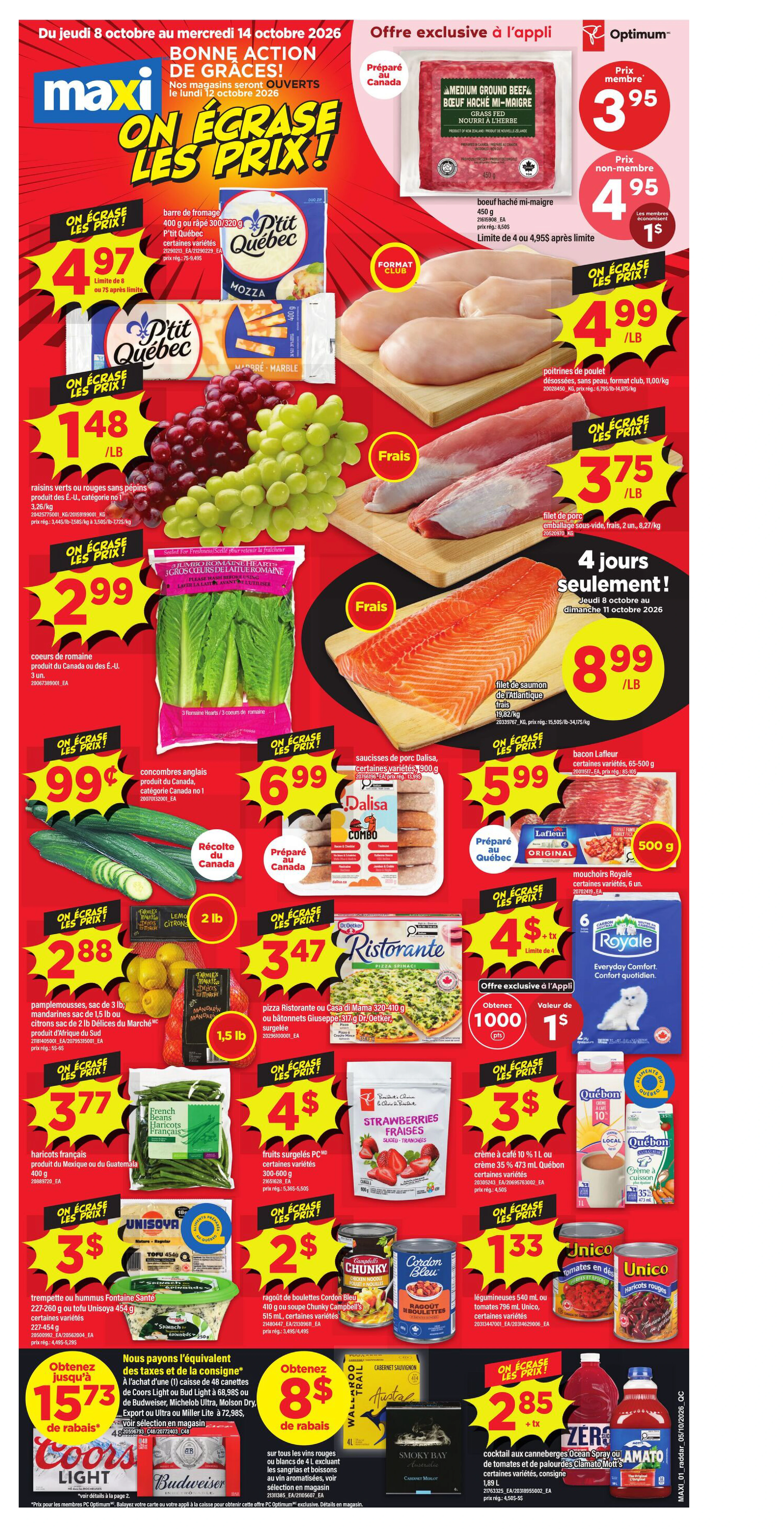 Maxi Weekly Flyer - Valid Thursday, October 8 - Wednesday, October 14 - Page 1