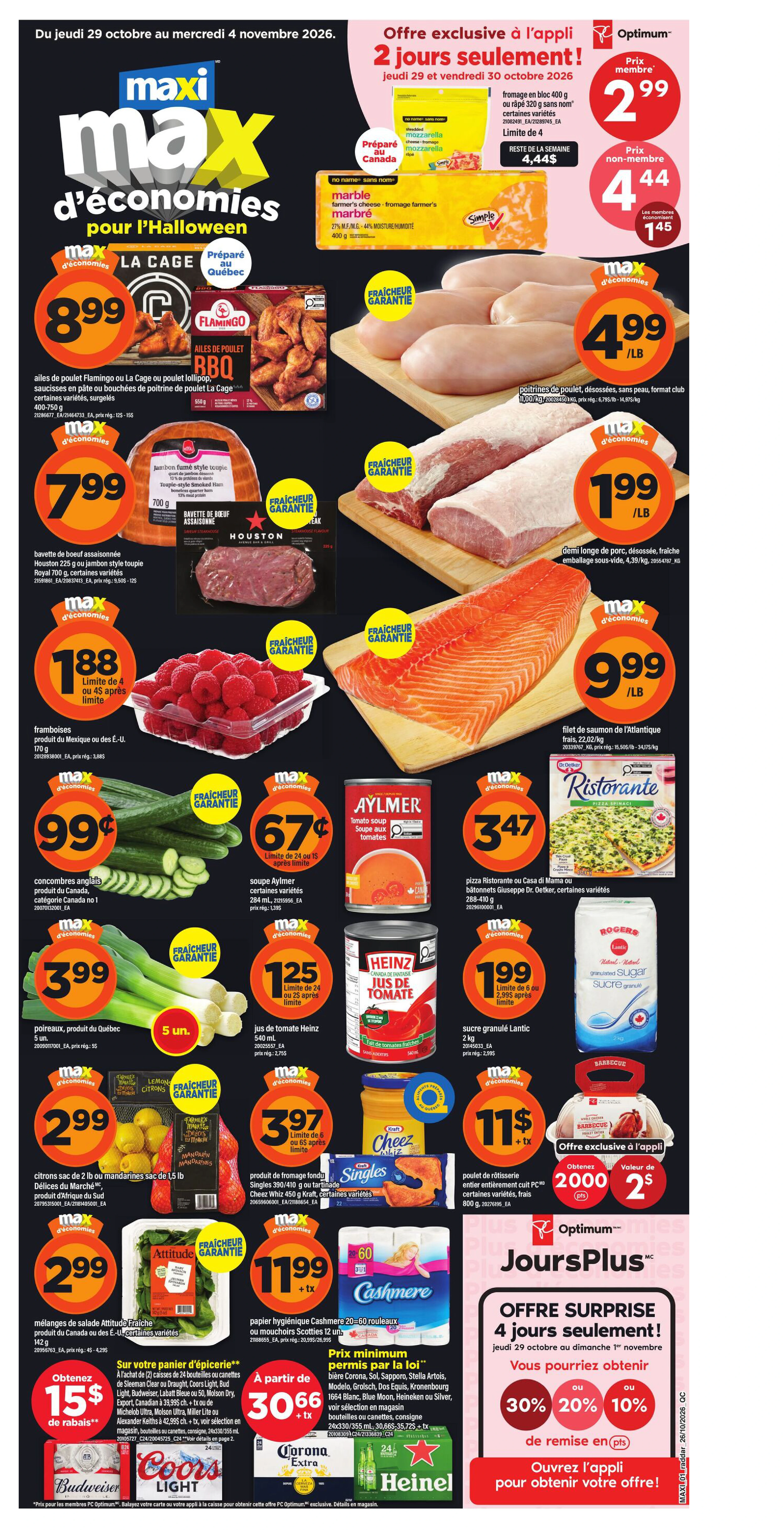 Maxi Weekly Flyer - Valid Thursday, October 29 - Wednesday, November 04 - Page 1