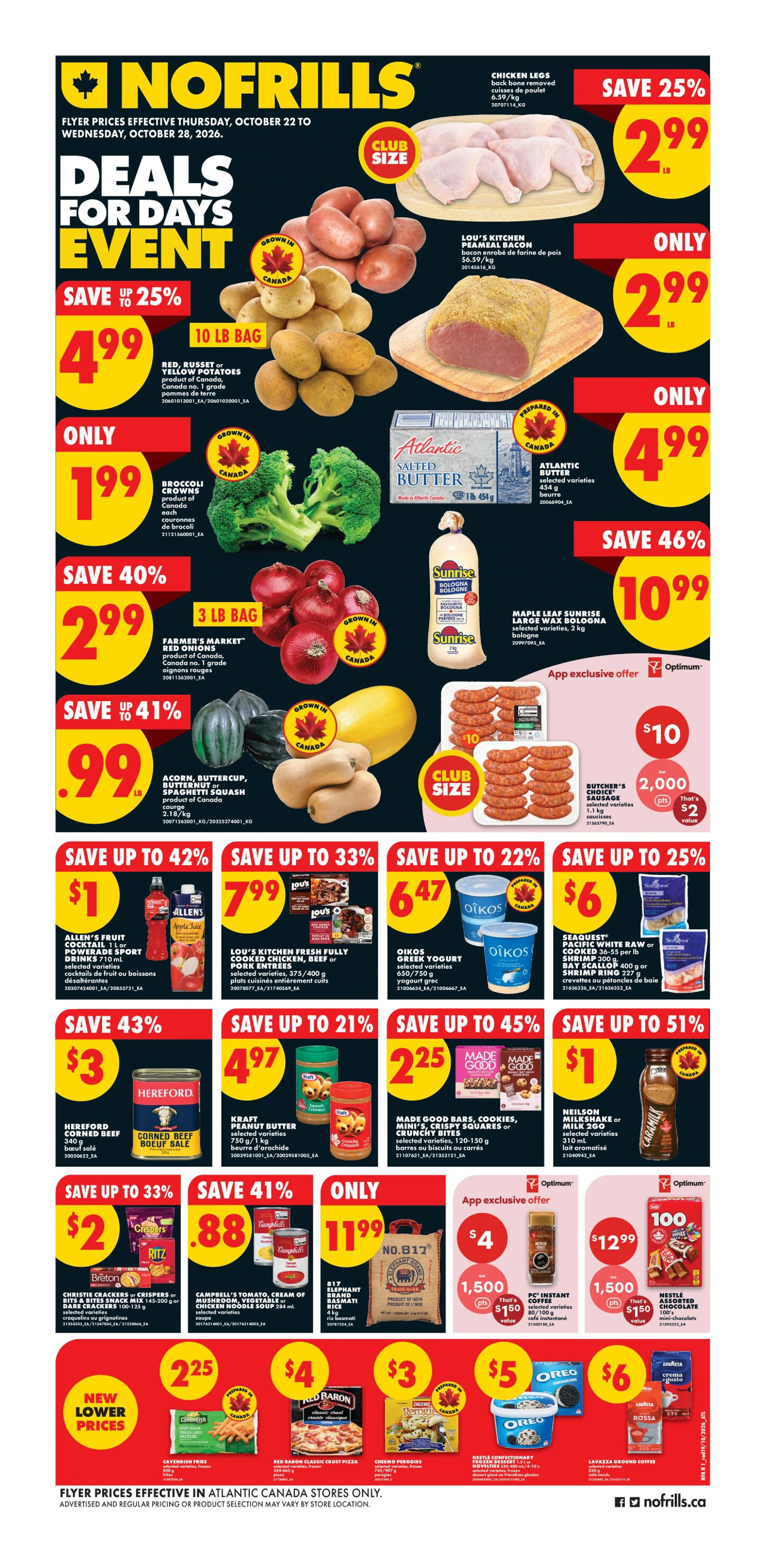 No Frills Atlantic Weekly Flyer - Valid Thursday, October 22 - Wednesday, October 28 - Page 1