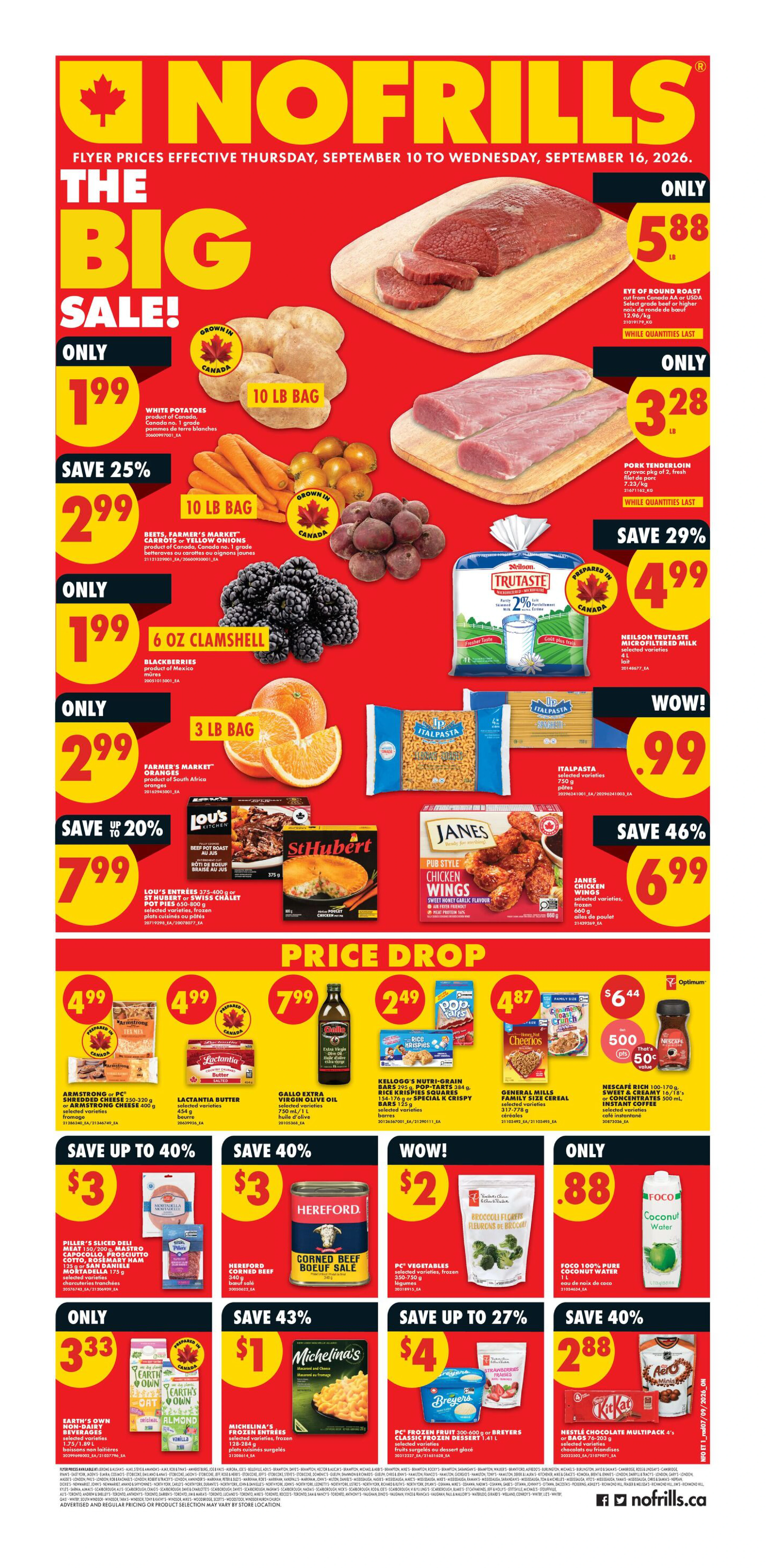 No Frills Ontario Weekly Flyer - Valid Thursday, September 10 - Wednesday, September 16 - Page 1