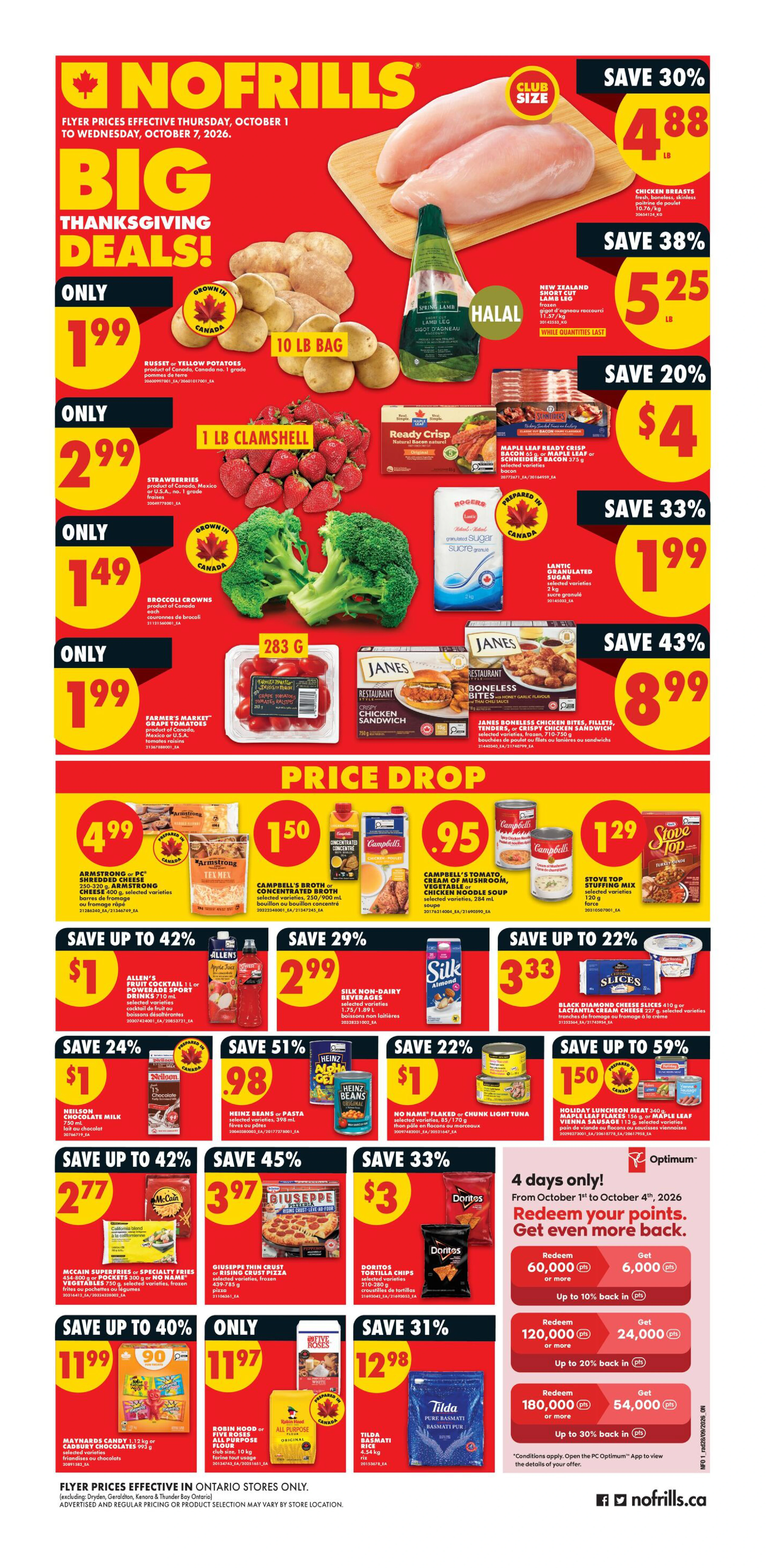 No Frills Ontario Weekly Flyer - Valid Thursday, October 1 - Wednesday, October 7 - Page 1