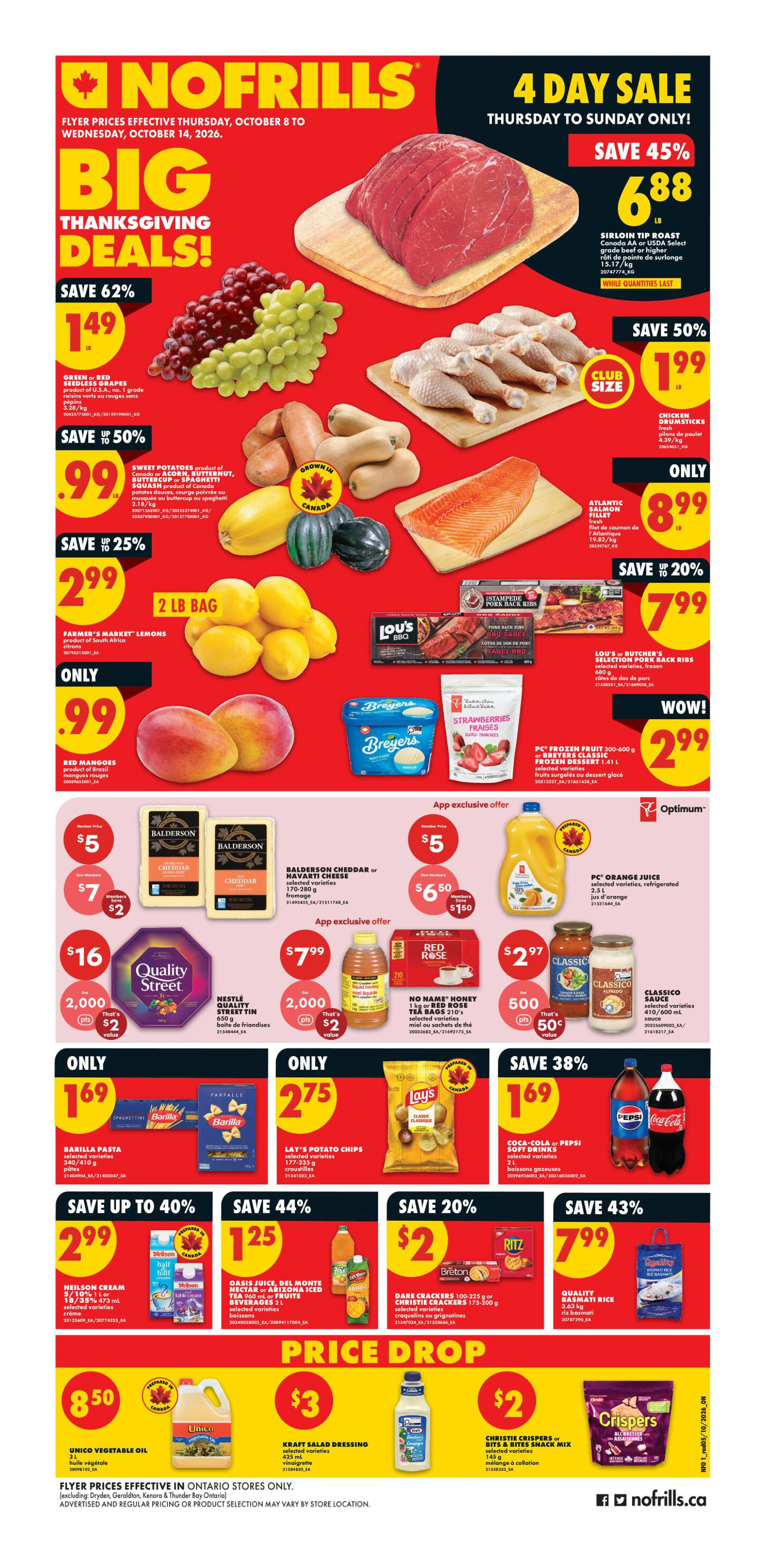 No Frills Ontario Weekly Flyer - Valid Thursday, October 8 - Wednesday, October 14 - Page 1