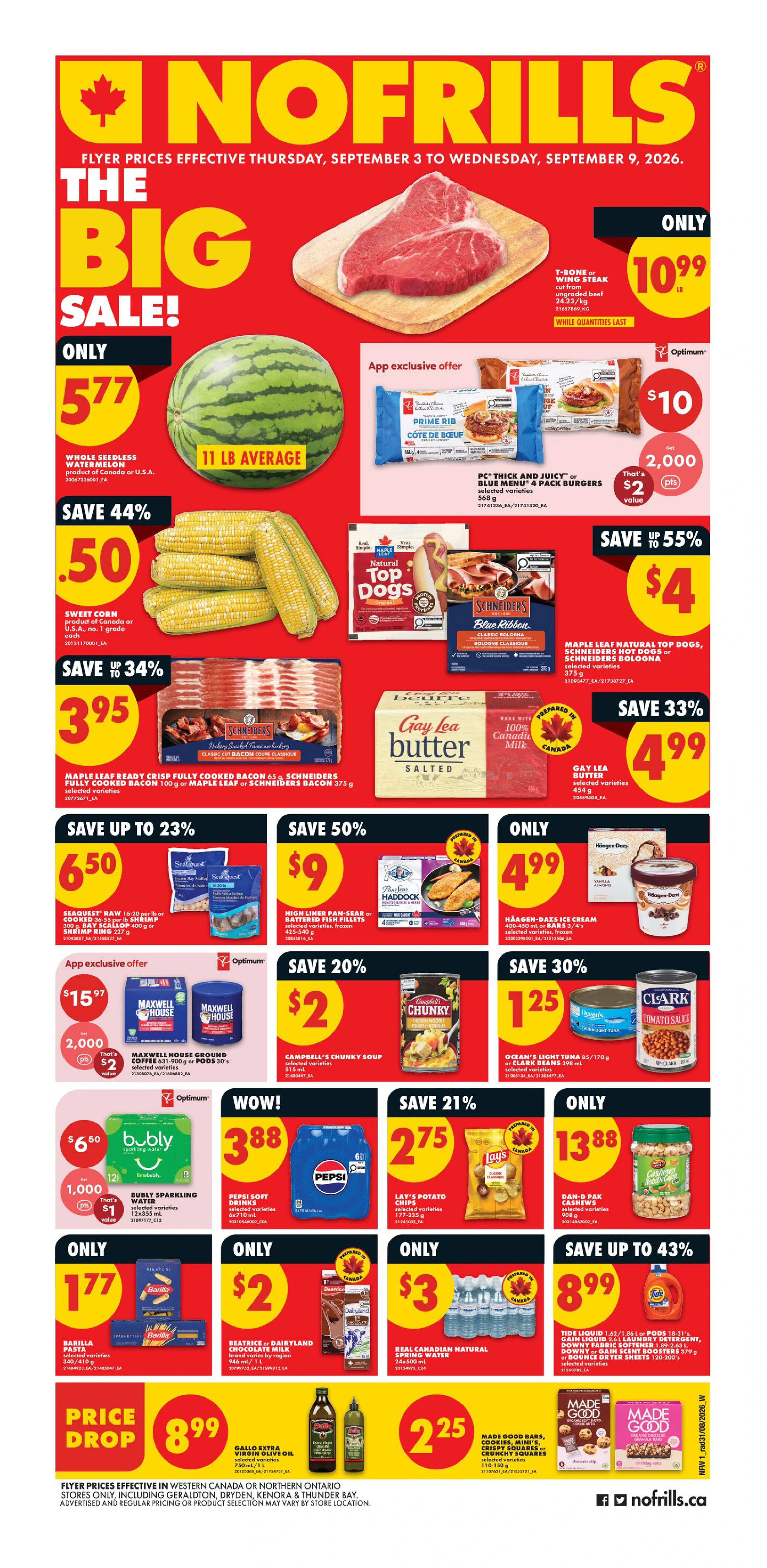 No Frills West Weekly Flyer - Valid Thursday, September 03 - Wednesday, September 09 - Page 1