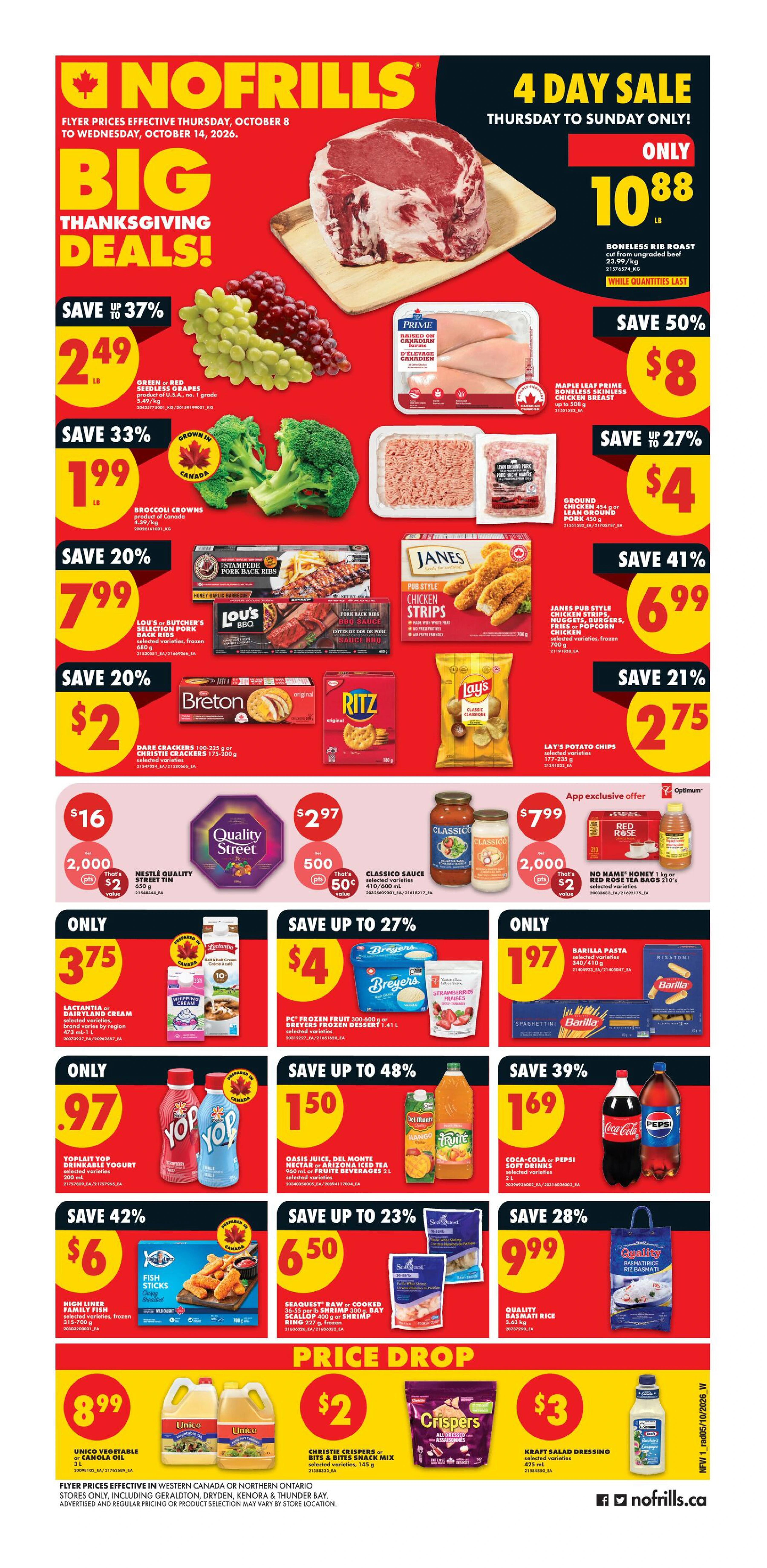 No Frills West Weekly Flyer - Valid Thursday, October 8 - Wednesday, October 14 - Page 1