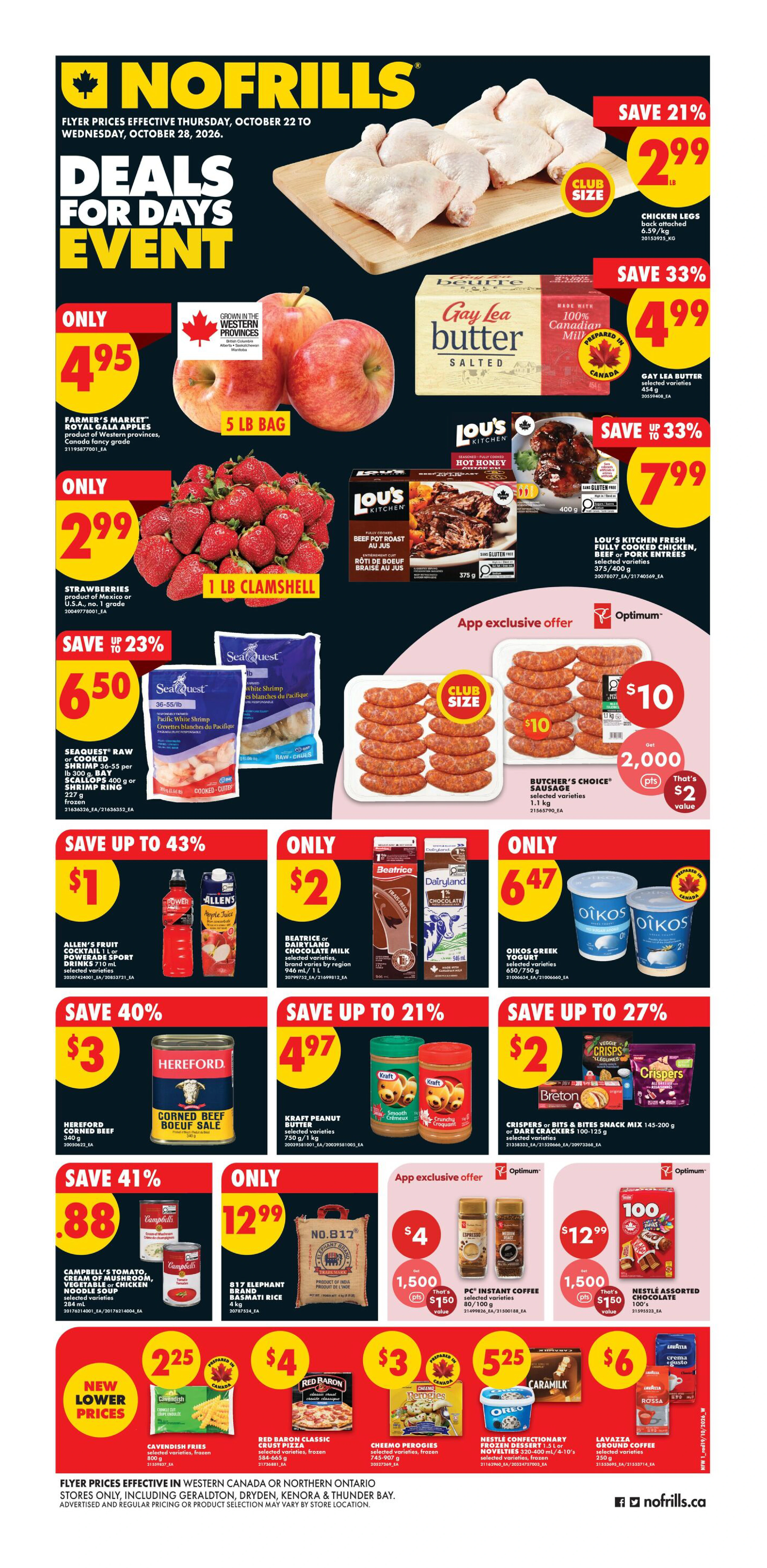 No Frills West Weekly Flyer - Valid Thursday, October 22 - Wednesday, October 28 - Page 1