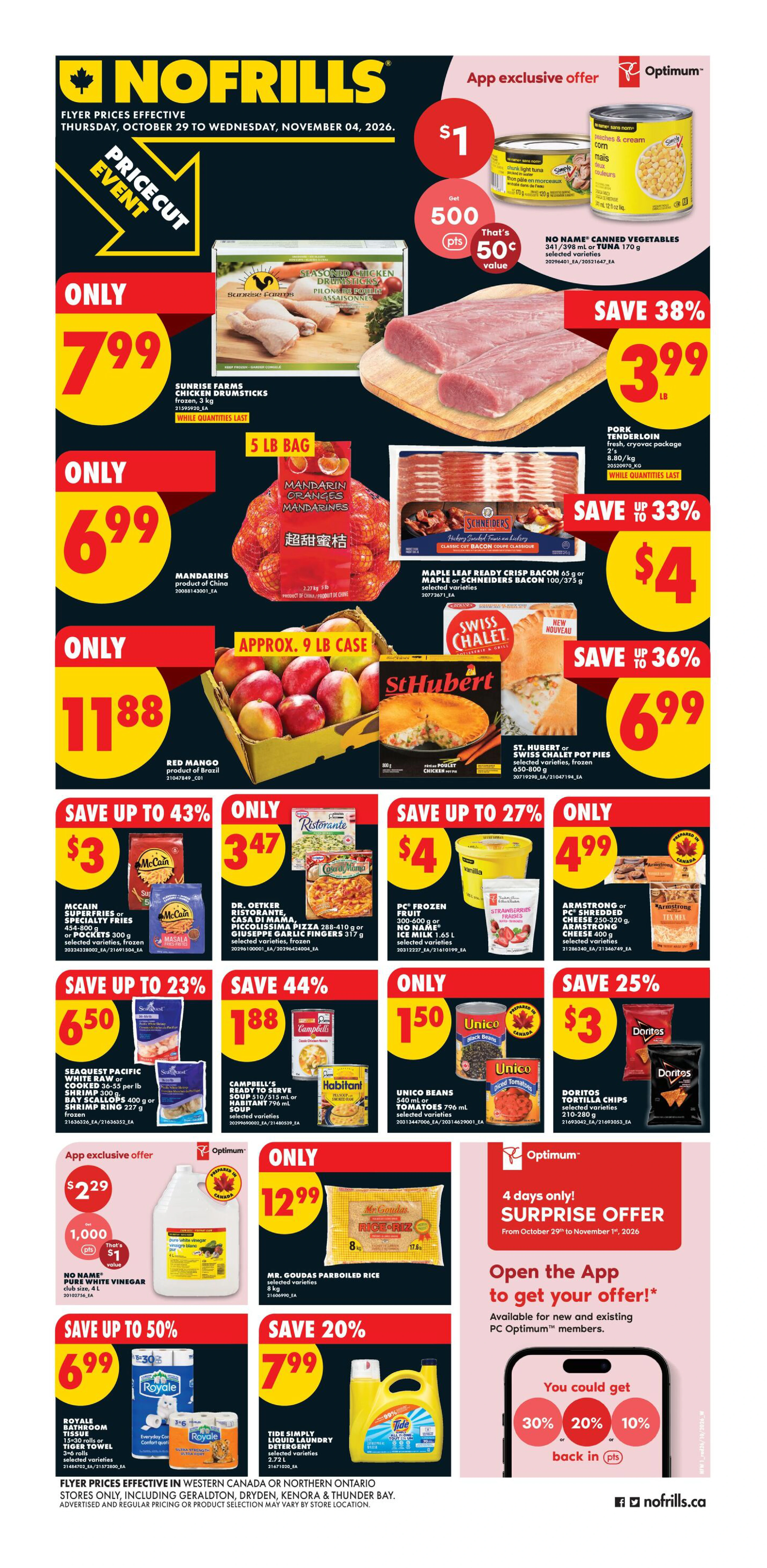 No Frills West Weekly Flyer - Valid Thursday, October 29 - Wednesday, November 04 - Page 1