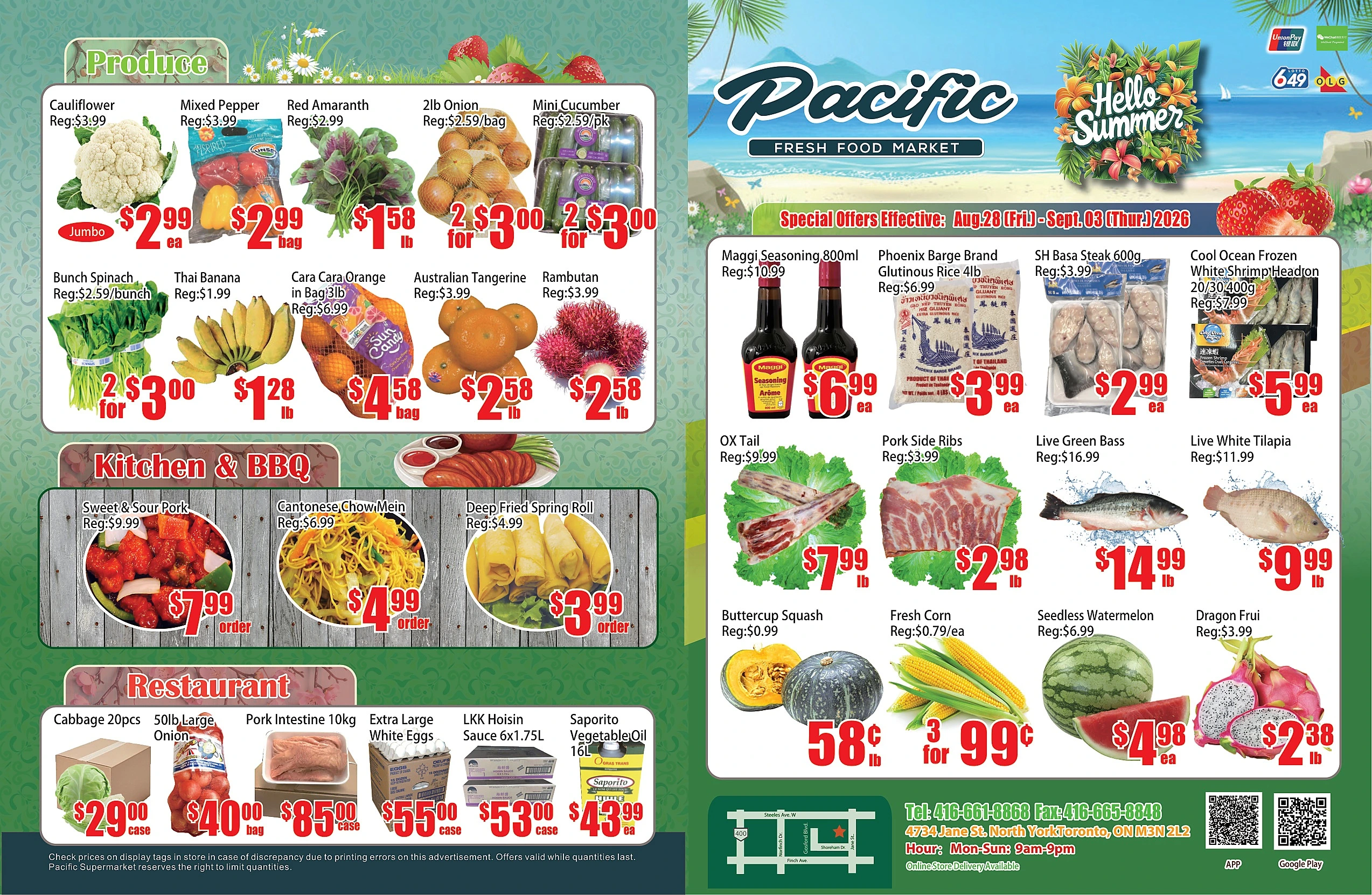 Pacific Fresh Food Market North York Weekly Flyer - Page 1