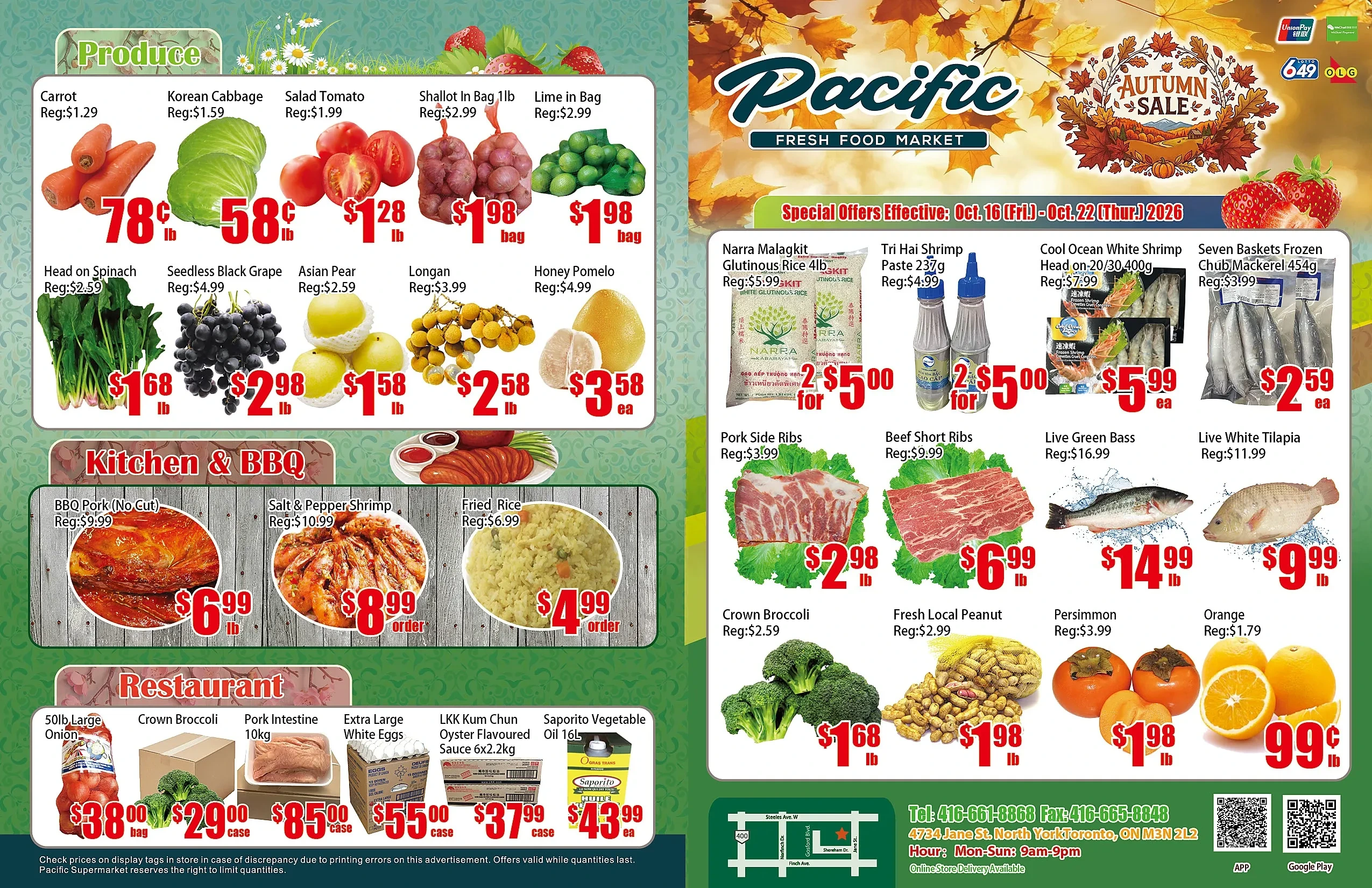 Pacific Fresh Food Market North York Weekly Flyer - Page 1