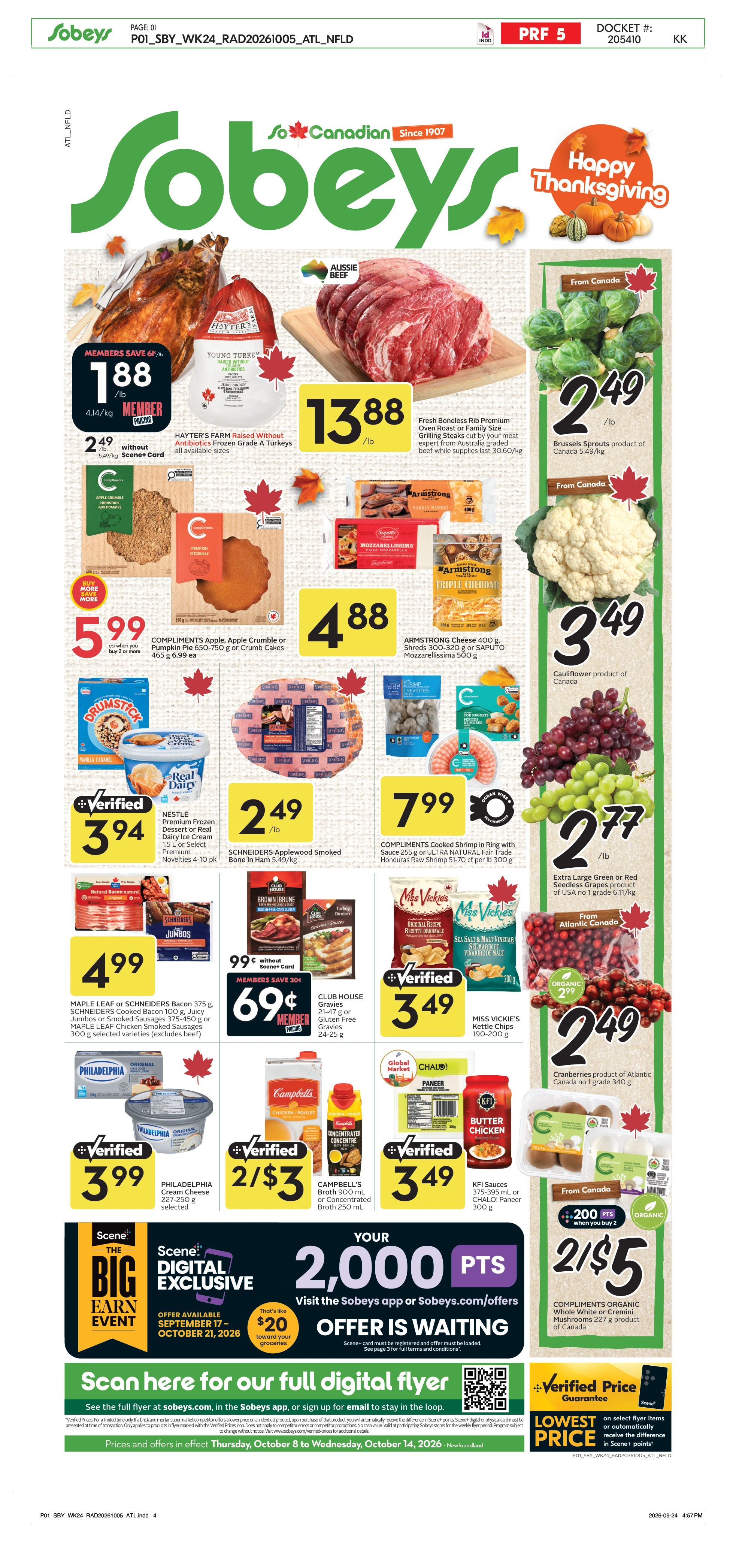 Sobeys Atlantic Weekly eFlyer 10/08 -10/14 - Page 1