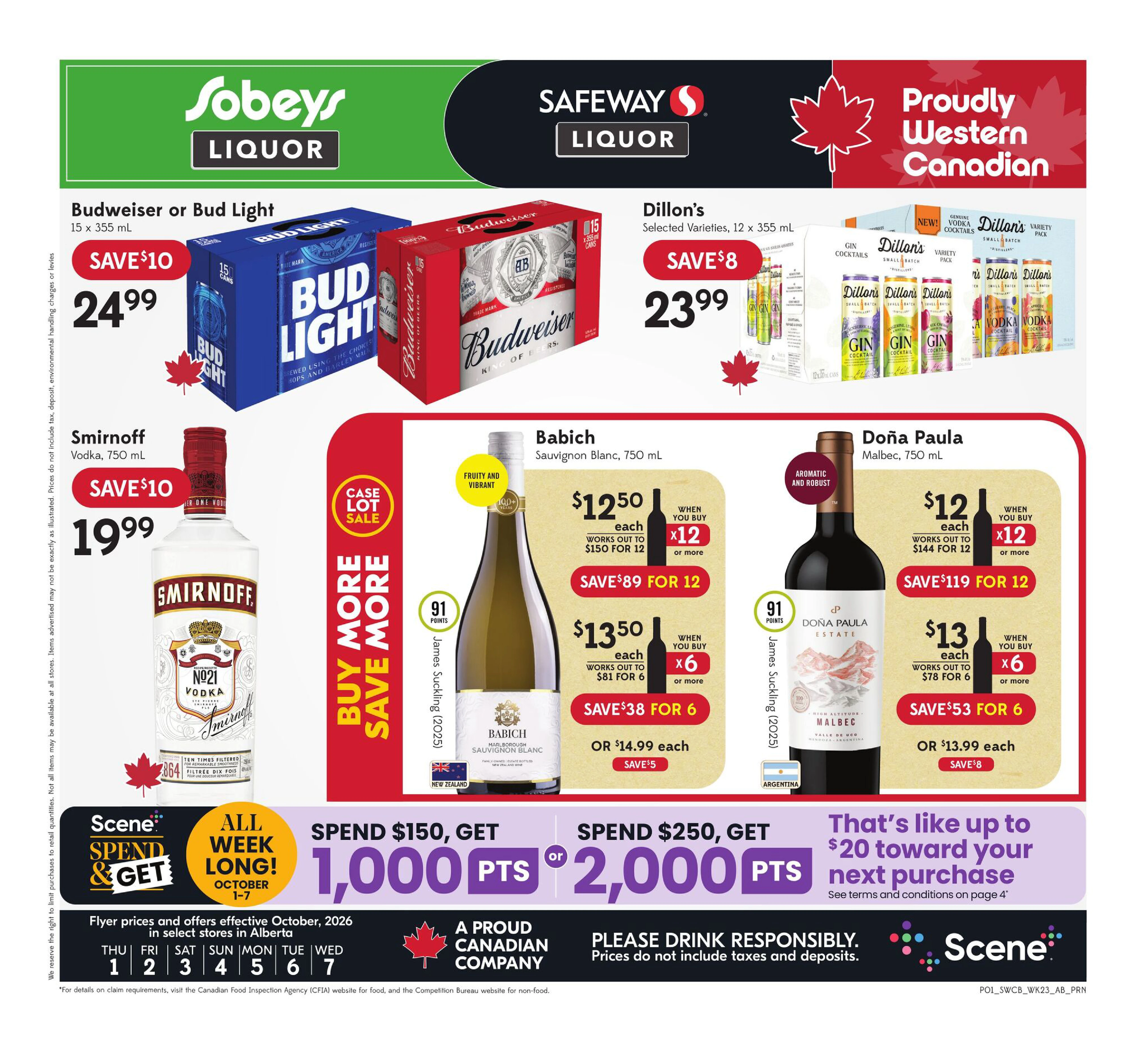 Sobeys Liquor Weekly eFlyer 10/01 - 10/07 - Page 1