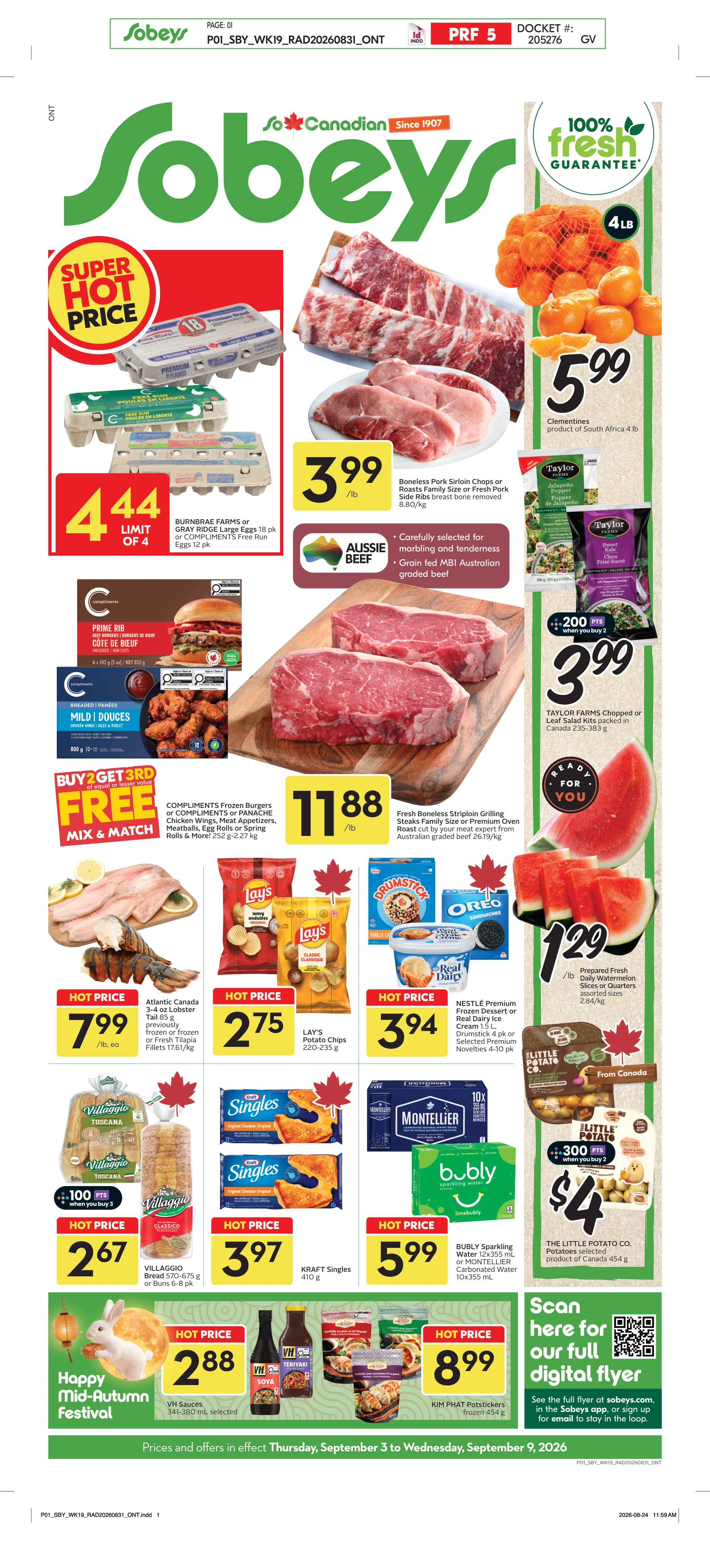 Sobeys Ontario Weekly eFlyer 09/03 - 09/09 - Page 1