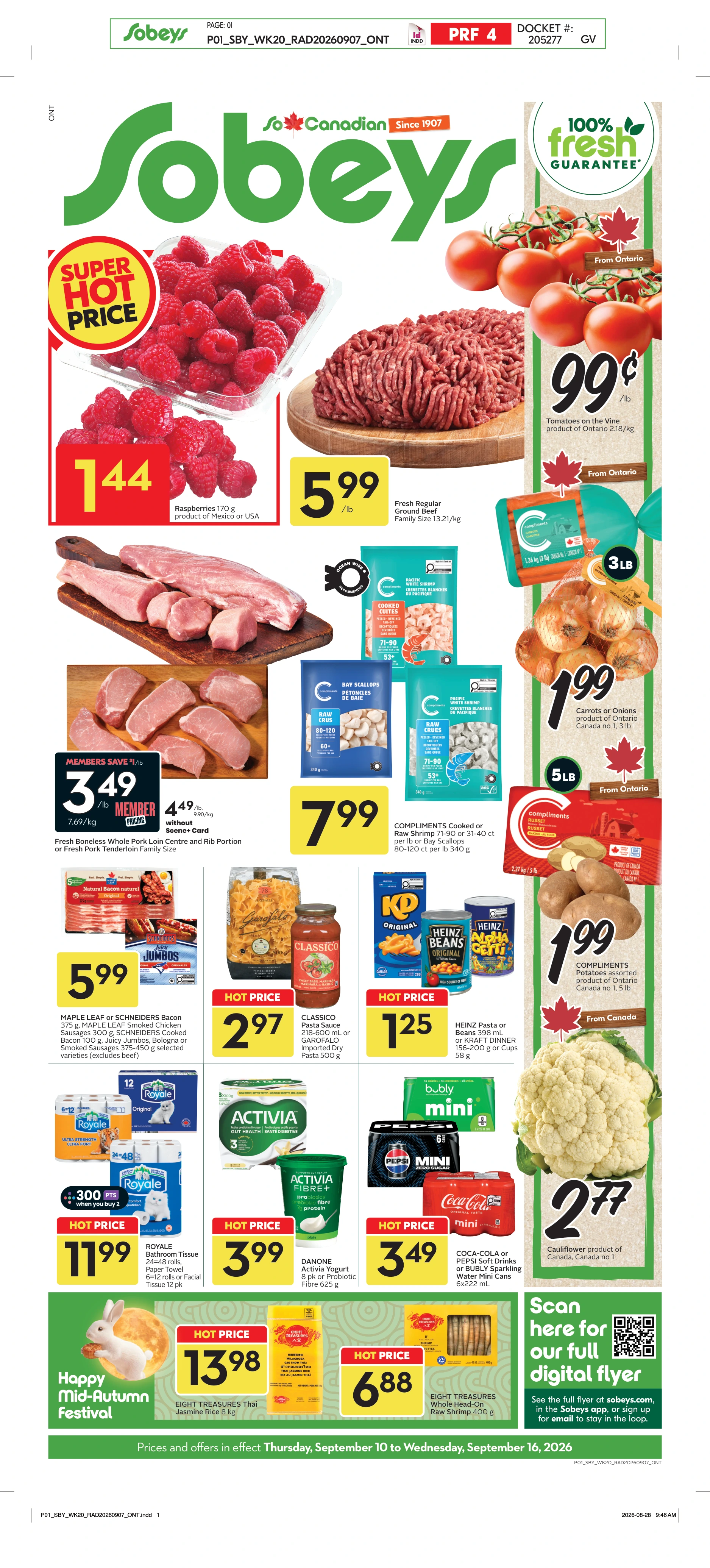 Sobeys Ontario Weekly eFlyer 09/10 - 09/16 - Page 1