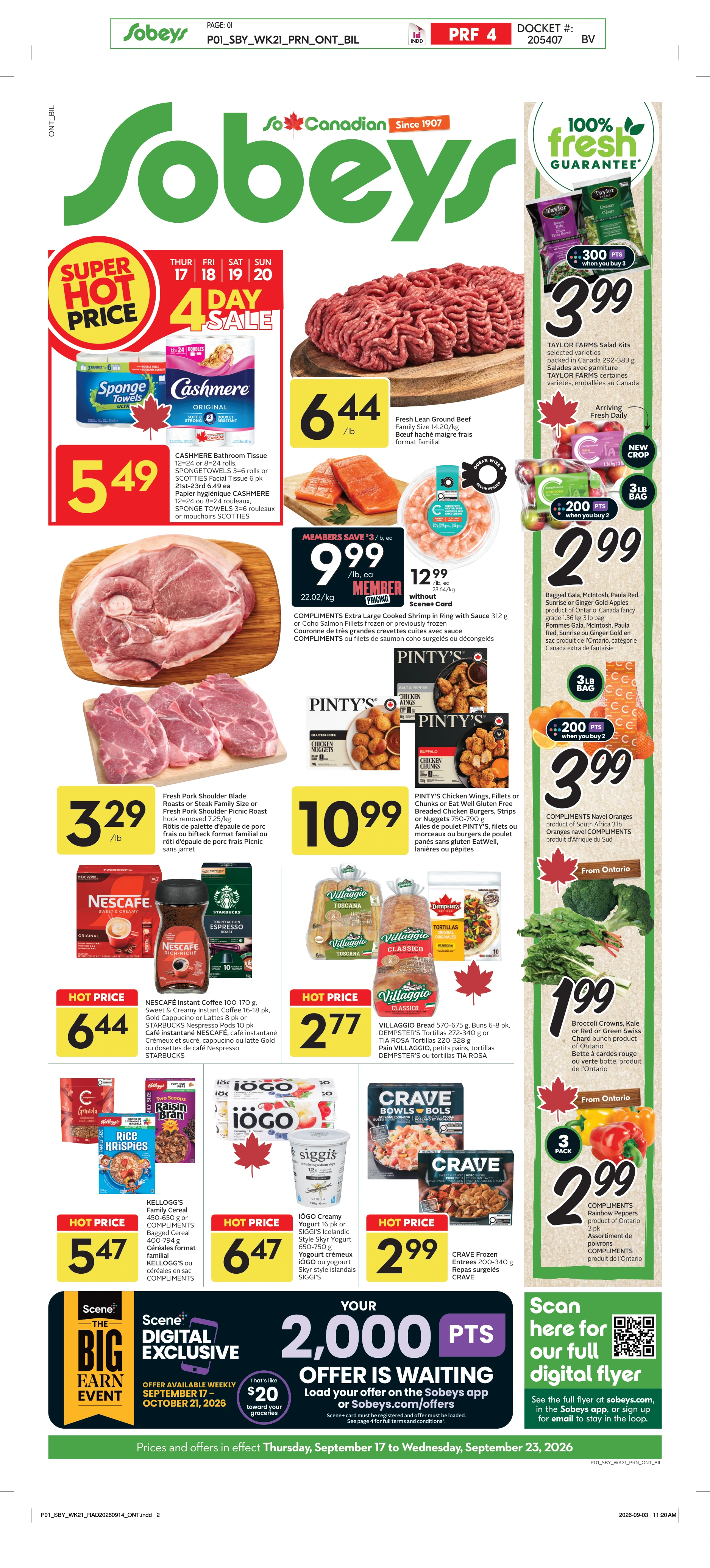 Sobeys Ontario Weekly eFlyer 09/17 - 09/23 - Page 1