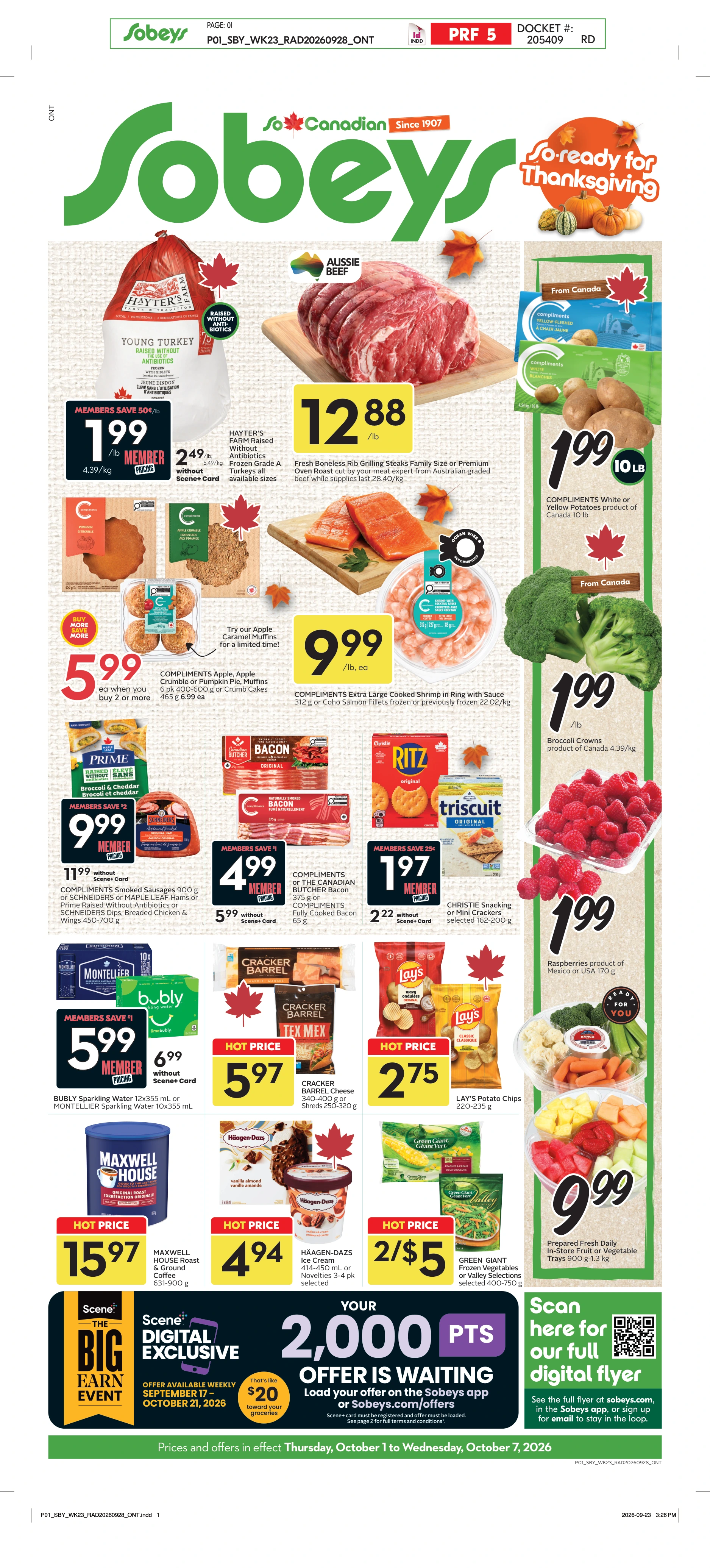 Sobeys Ontario Weekly eFlyer 10/01 -10/07 - Page 1