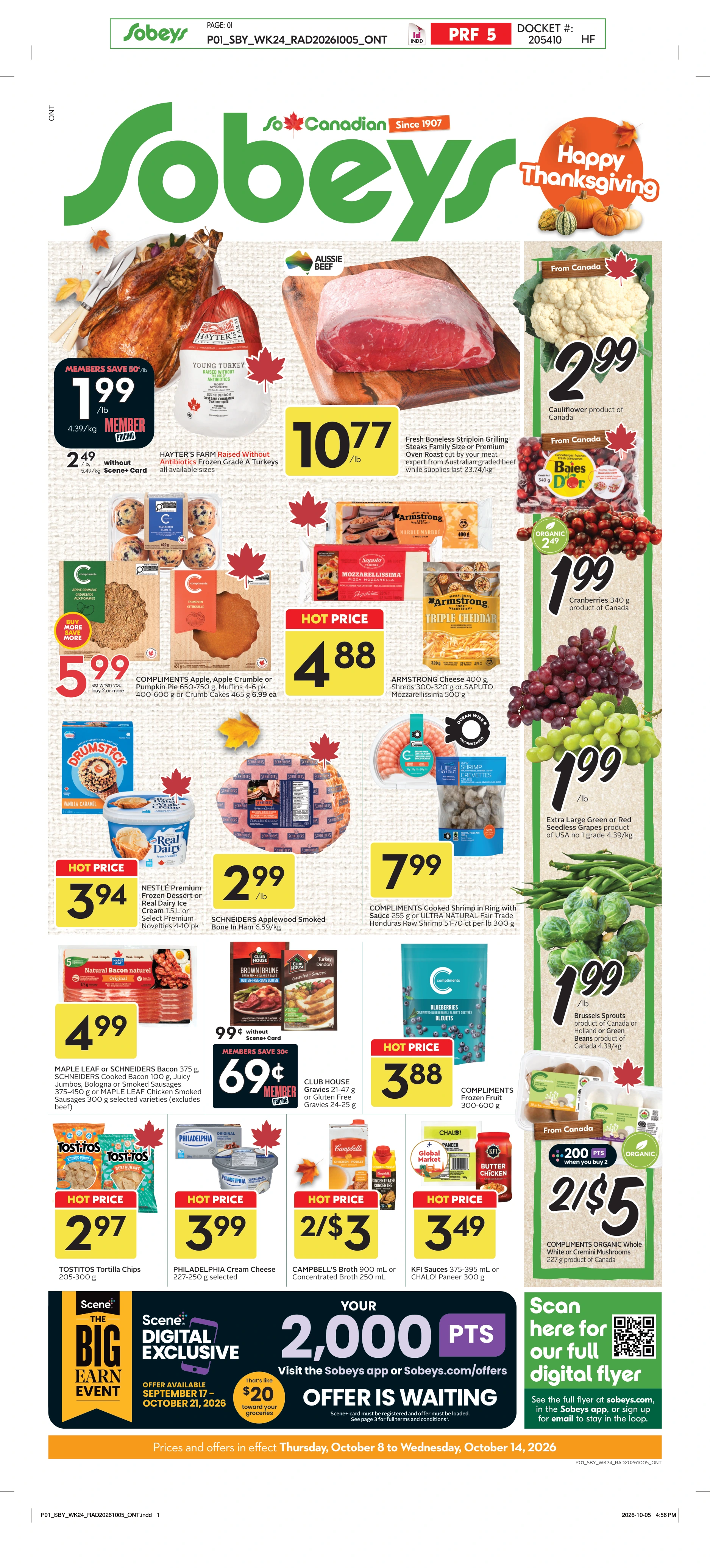 Sobeys Ontario Weekly eFlyer 10/08 -10/14 - Page 1
