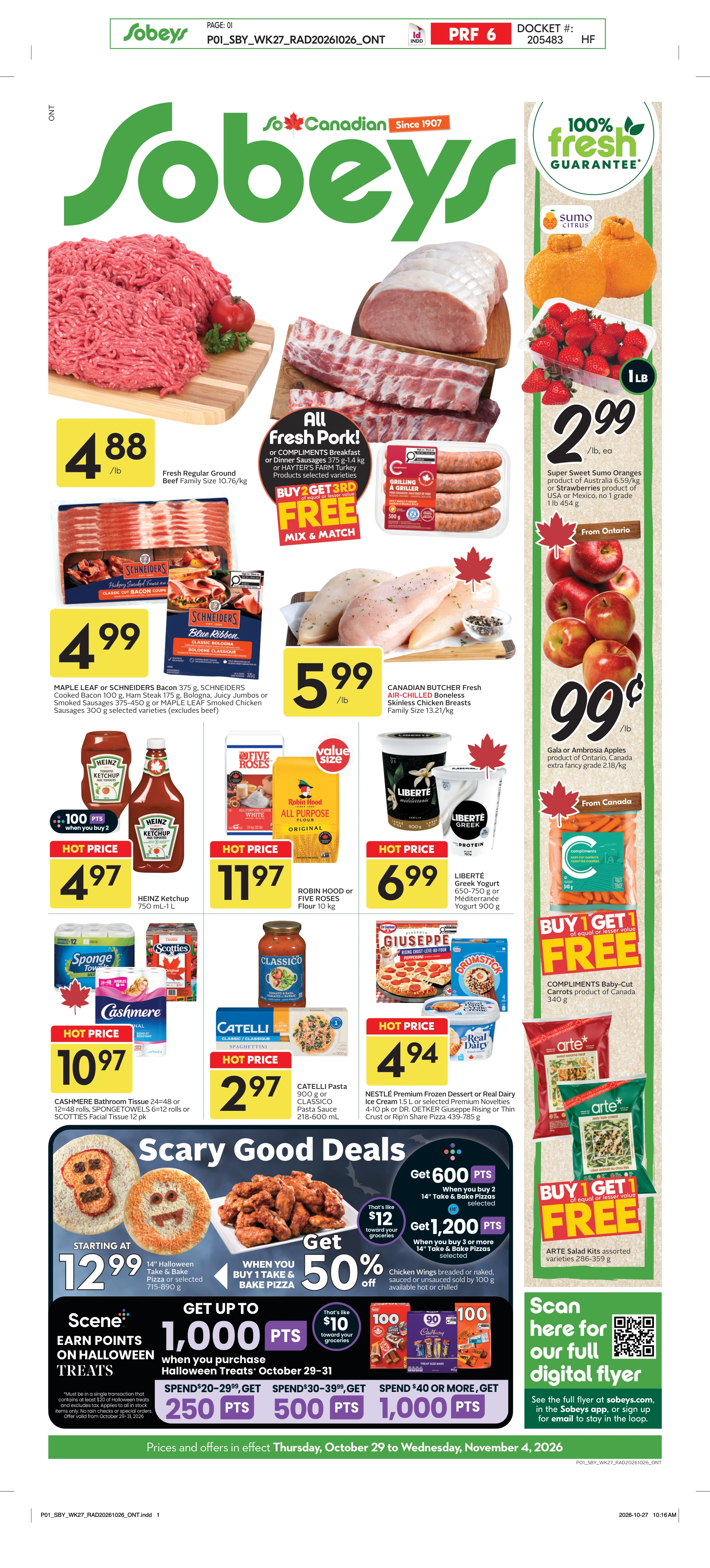 Sobeys Ontario Weekly eFlyer 10/29 -11/04 - Page 1