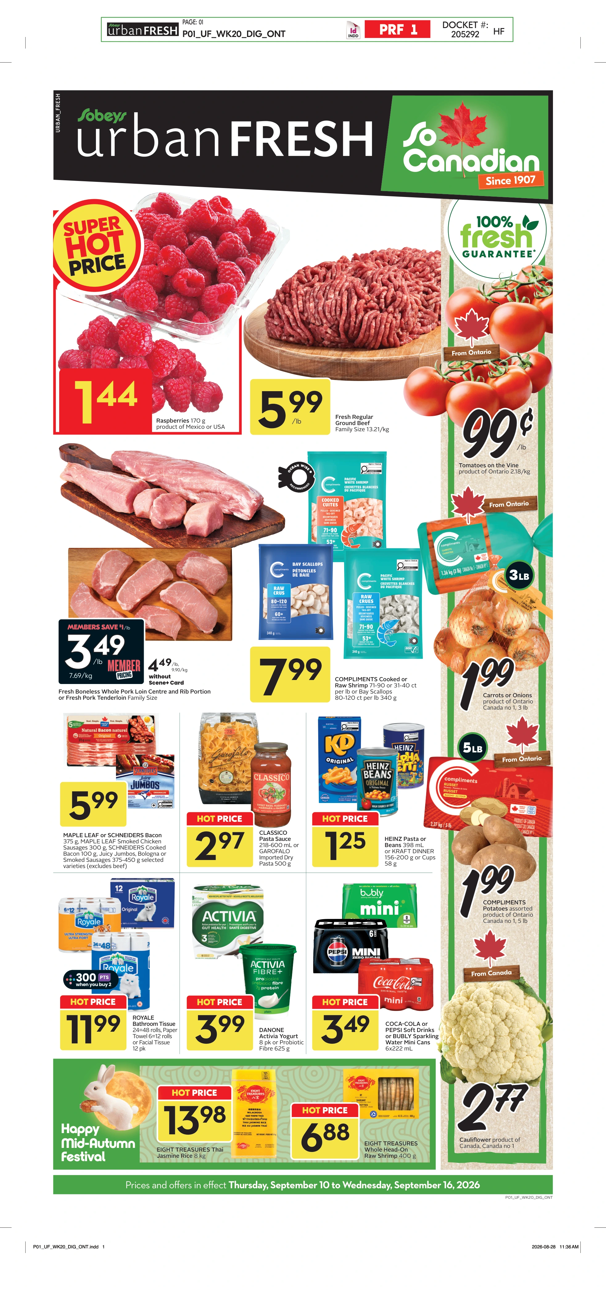 Sobeys Urban Fresh Weekly eFlyer 09/10 - 09/16 - Page 1