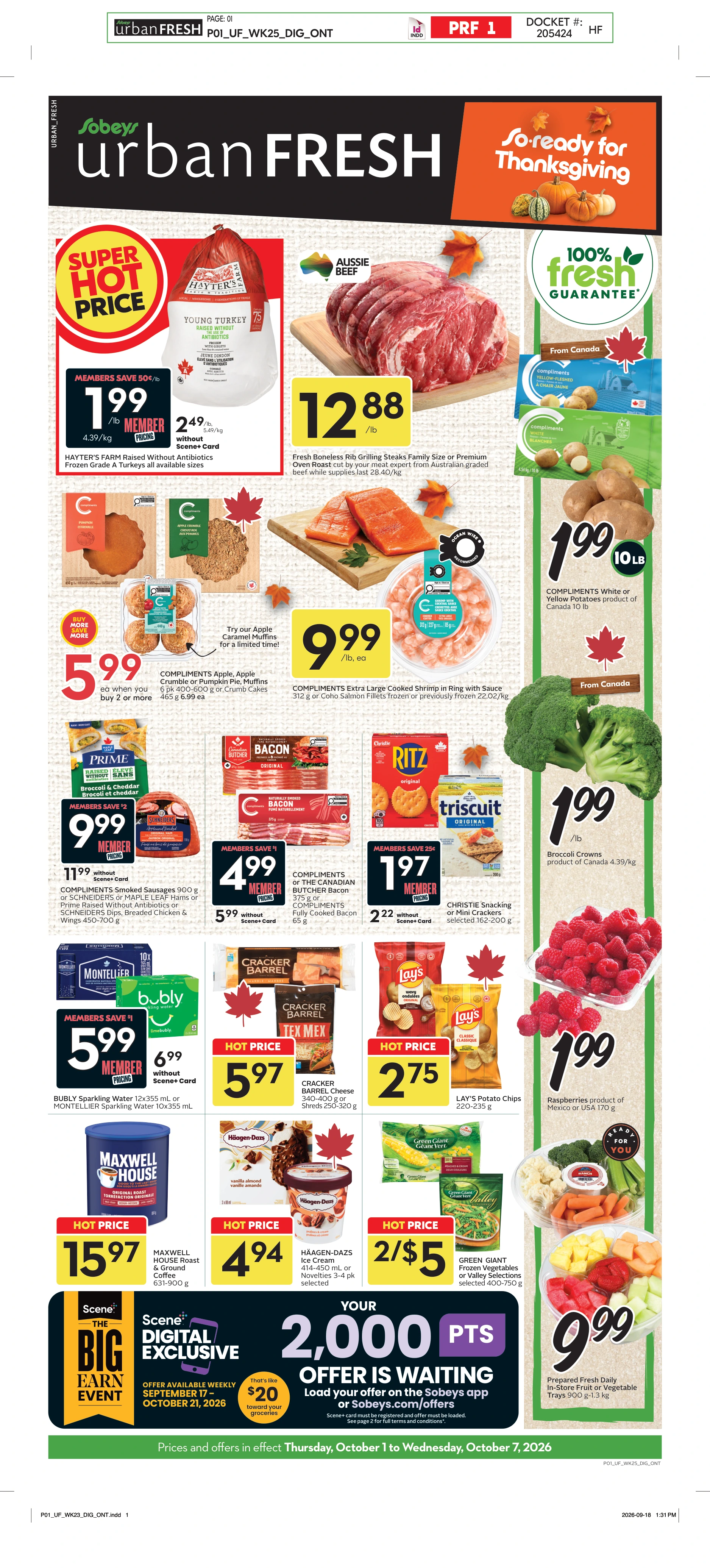 Sobeys Urban Fresh Weekly eFlyer 10/01-10/07 - Page 1
