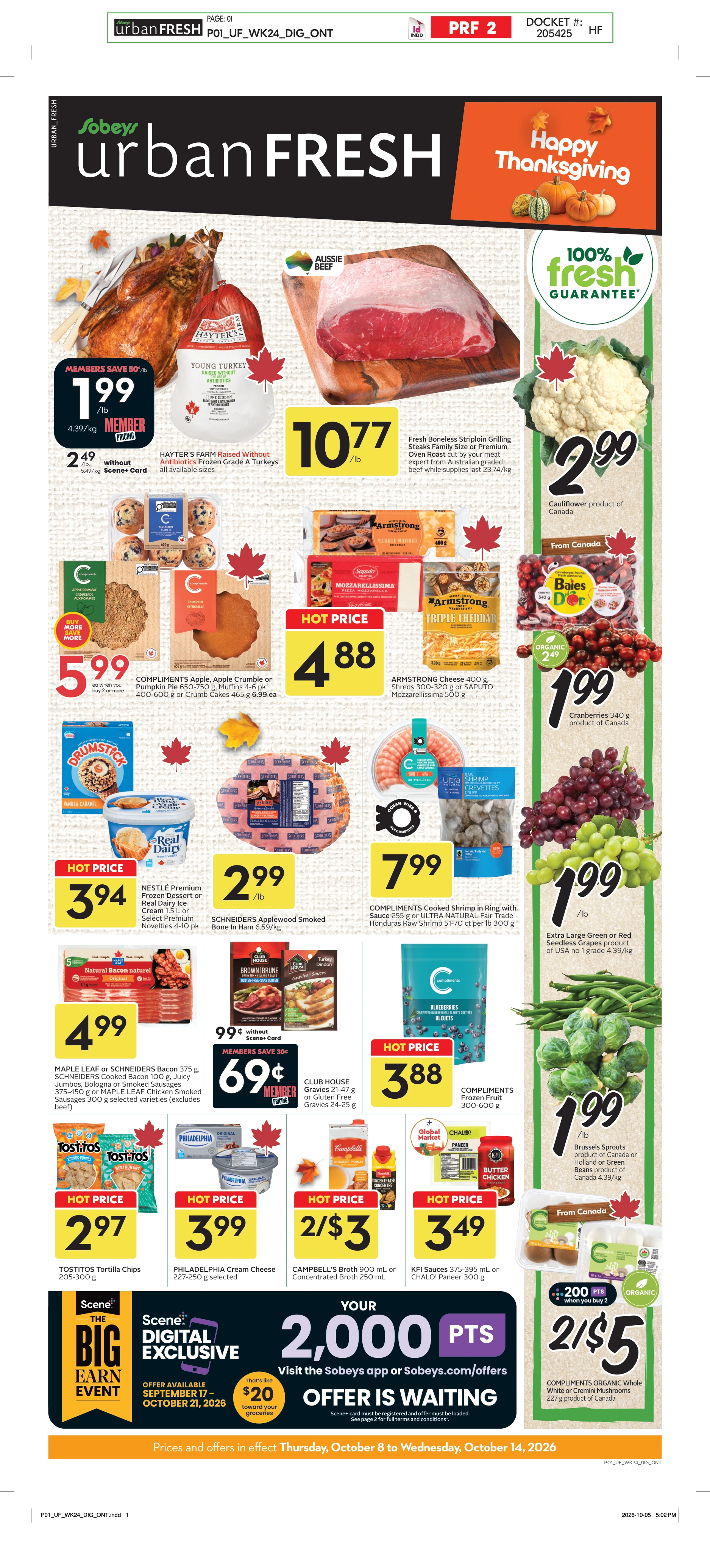 Sobeys Urban Fresh Weekly eFlyer 10/08 - 10/14 - Page 1