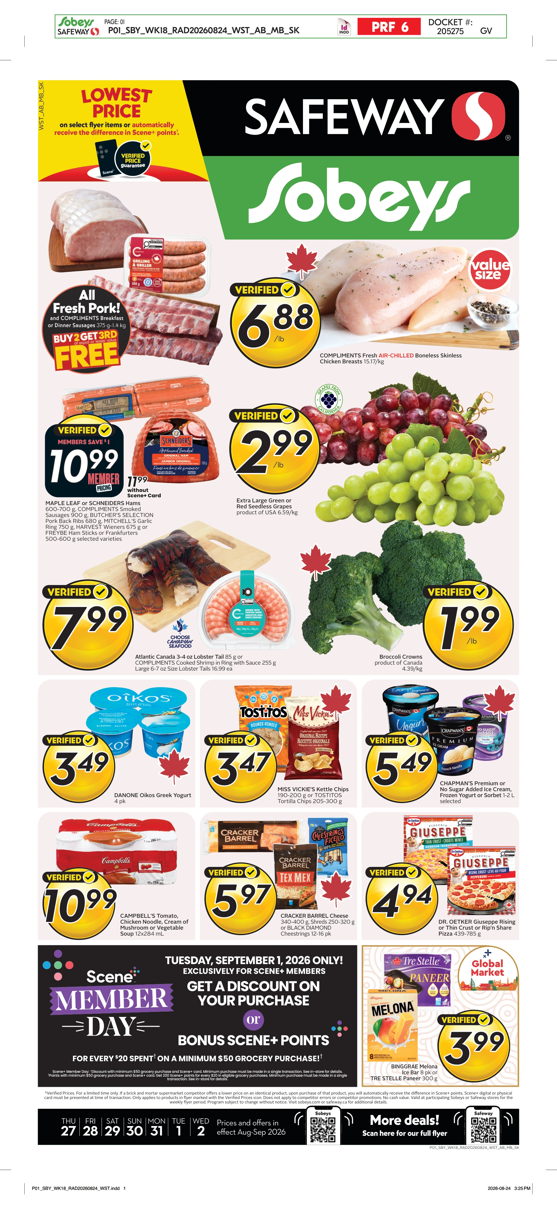 Sobeys West Weekly eFlyer 08/27 - 09/02 - Page 1