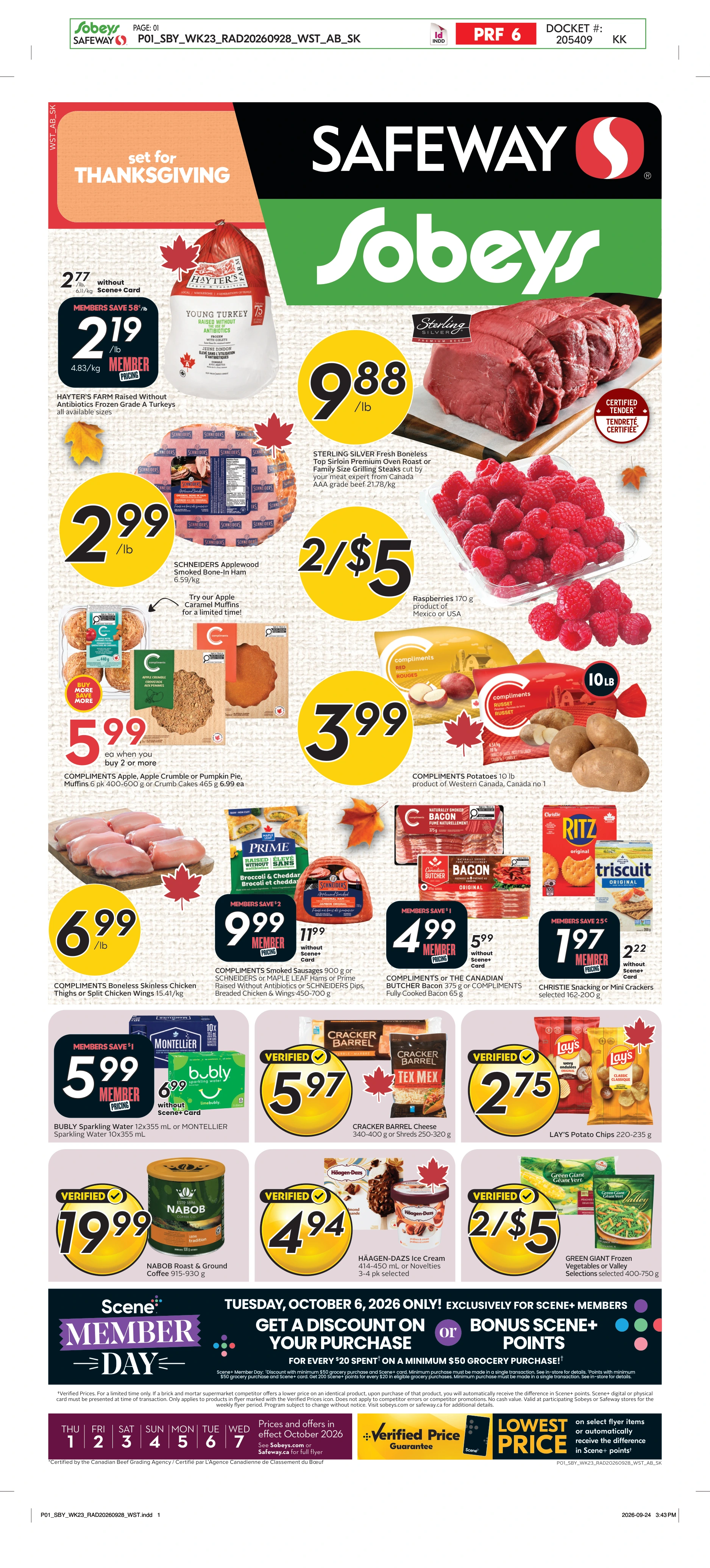 Sobeys West Weekly eFlyer 10/01 - 10/07 - Page 1