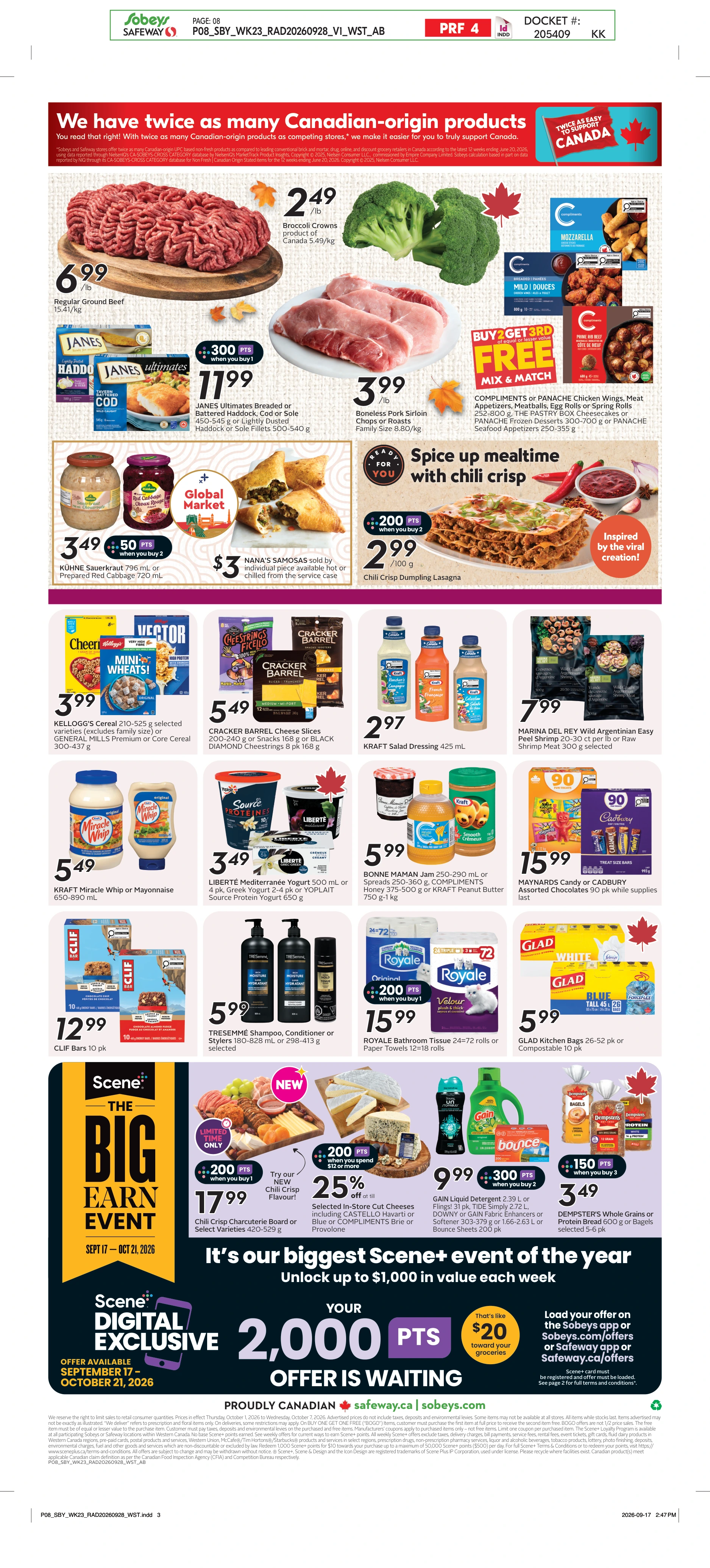Sobeys West Weekly eFlyer 10/01 - 10/07 - Page 3