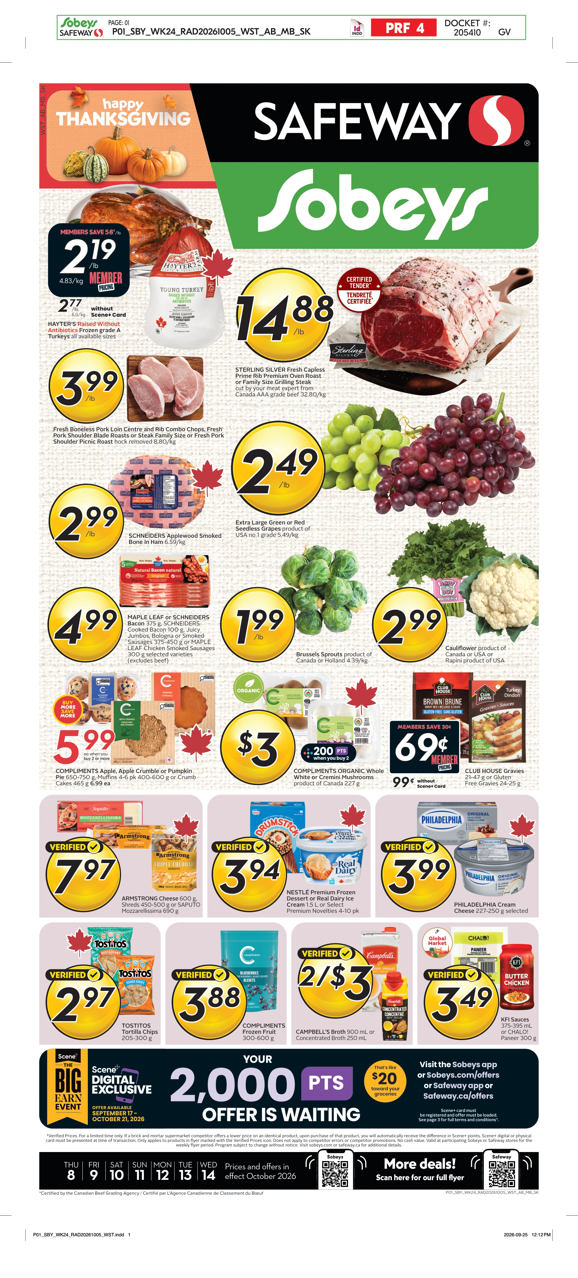 Sobeys West Weekly eFlyer 10/08 -10/14 - Page 1