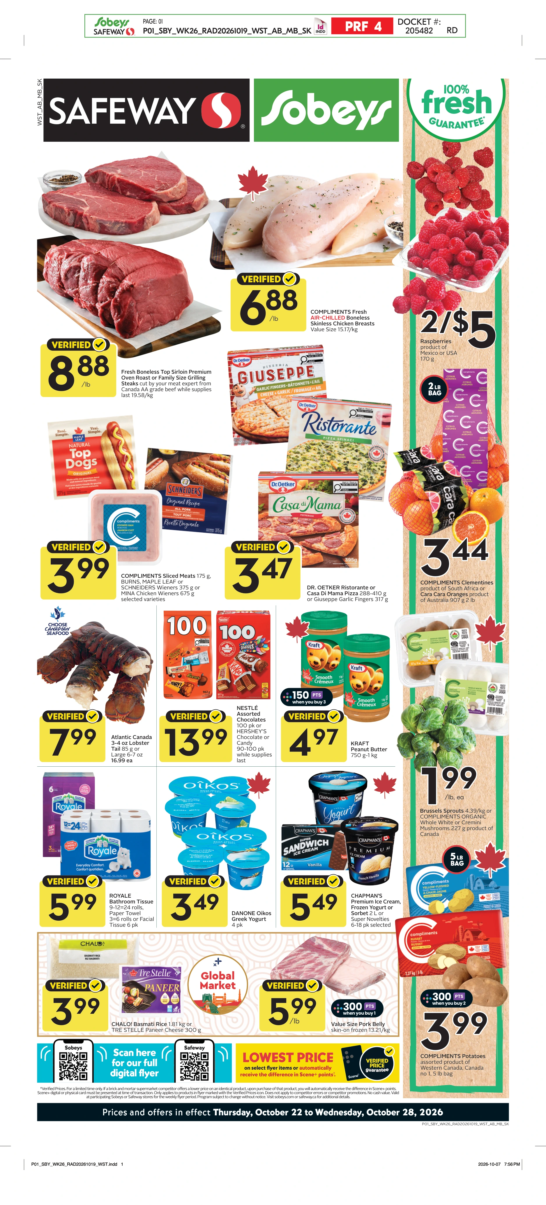Sobeys West Weekly eFlyer 10/22 -10/28 - Page 1