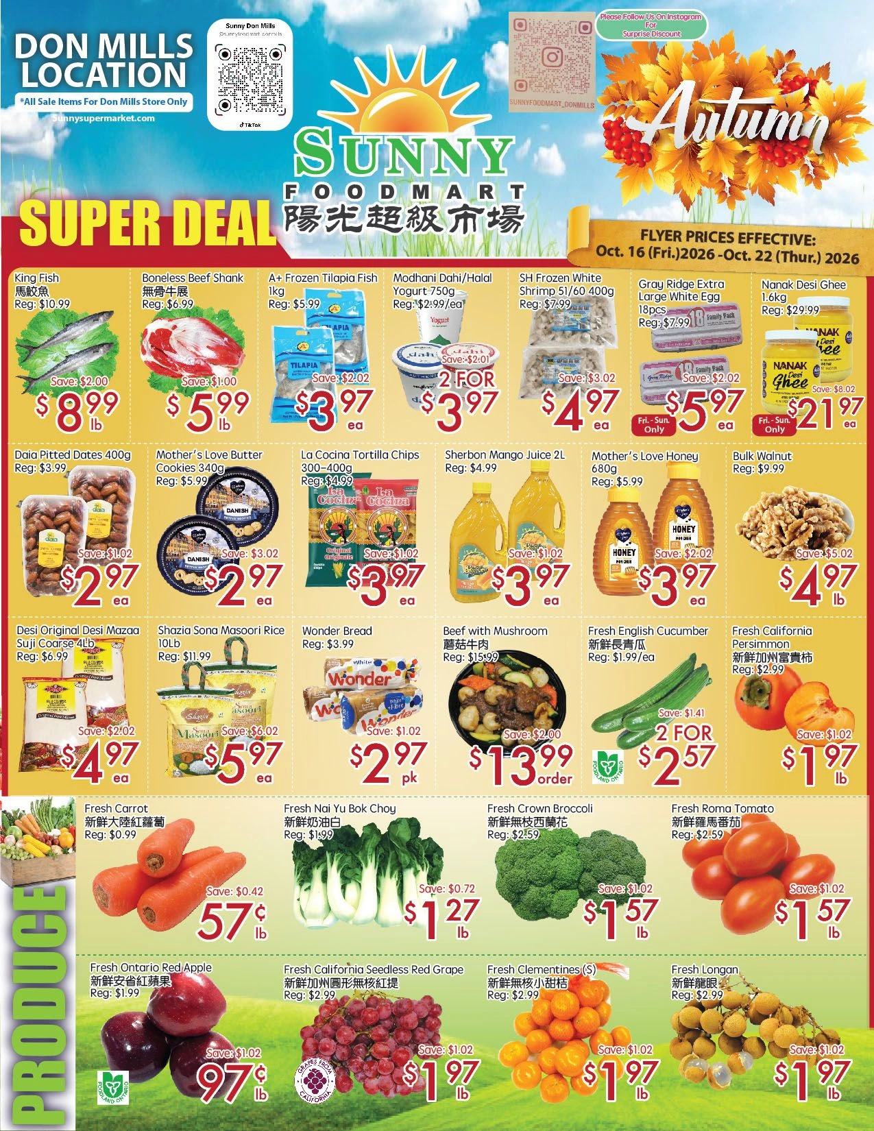 Sunny Food Mart Don Mills North York Weekly Flyer - Page 1