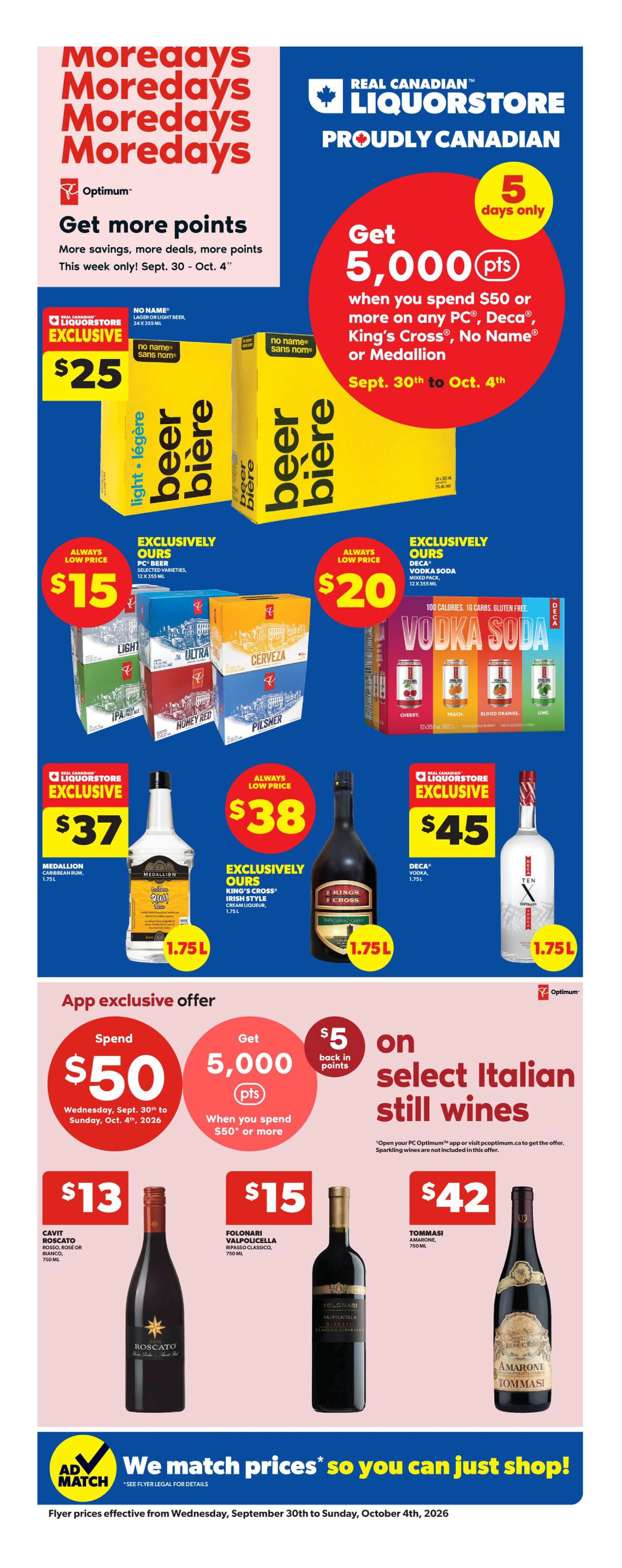 Superstore Liquor Weekly Flyer - Valid Wednesday, September 30 - Sunday, October 4 - Page 1