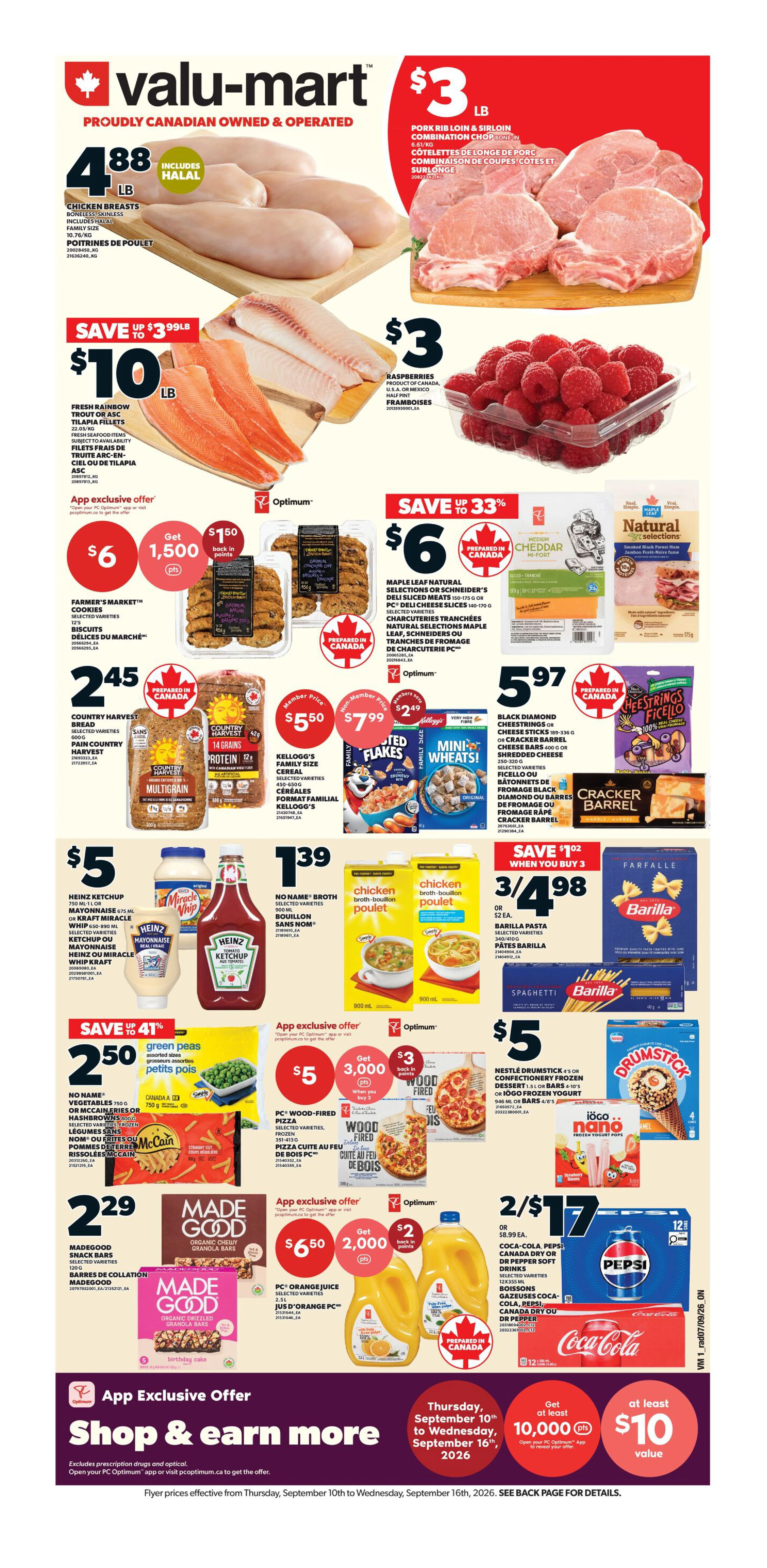 Valu-Mart Weekly Flyer - Valid Thursday, September 10 - Wednesday, September 16 - Page 1