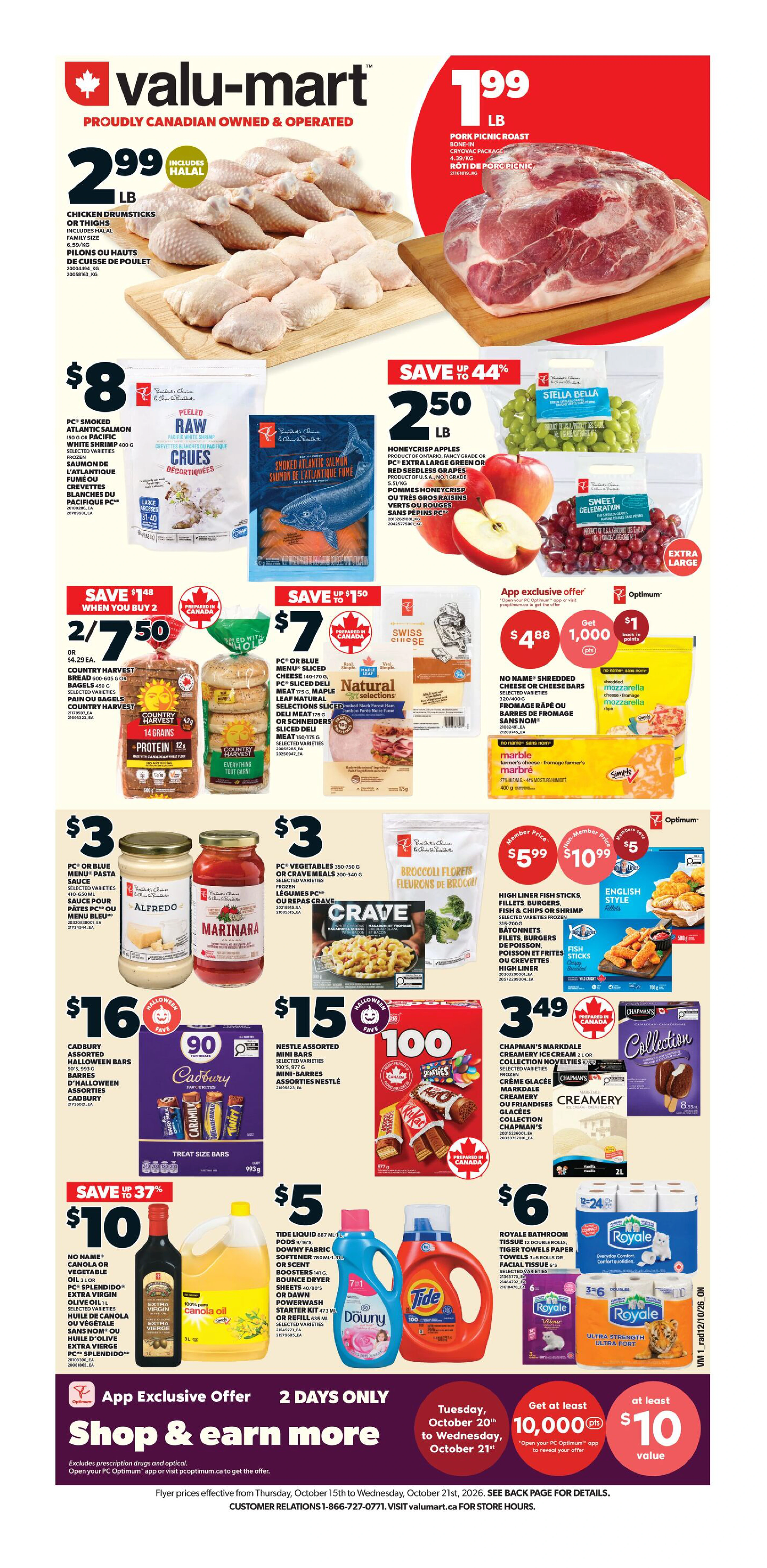 Valu-Mart Weekly Flyer - Valid Thursday, October 15 - Wednesday, October 21 - Page 1