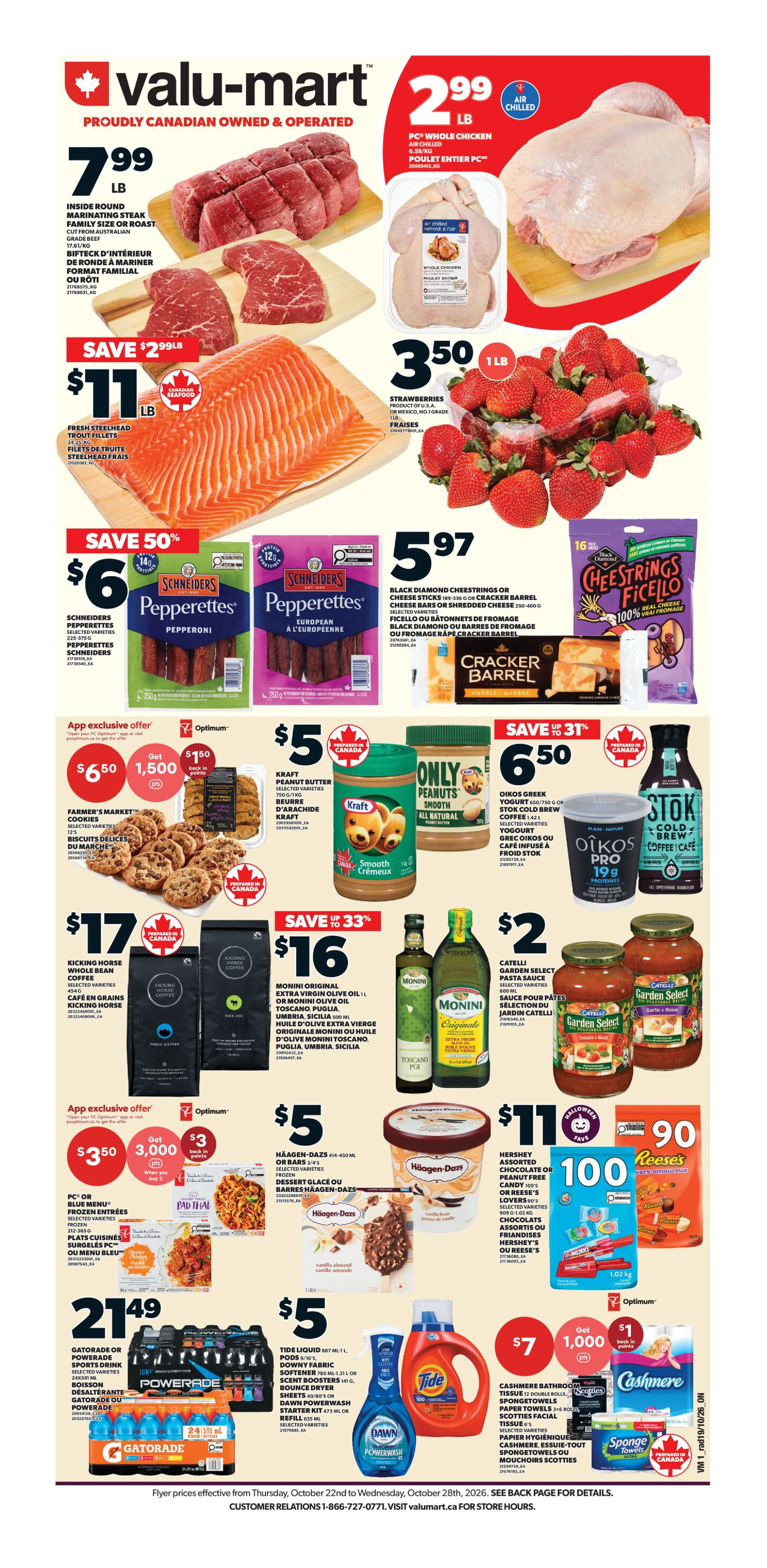Valu-Mart Weekly Flyer - Valid Thursday, October 22 - Wednesday, October 28 - Page 1